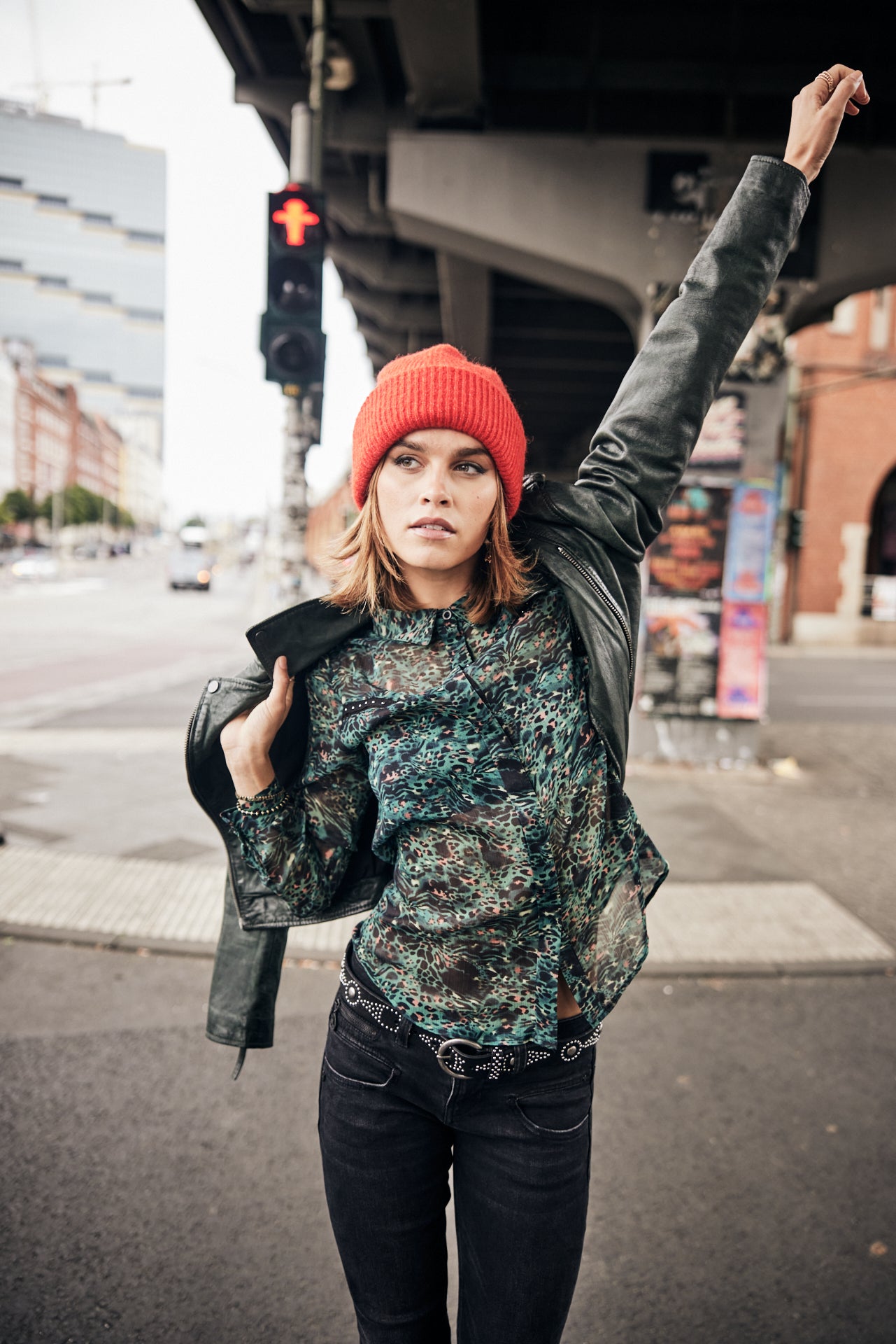 Top manches longues Mujer Crizia Hybrid deep jungle | Freeman T. Porter