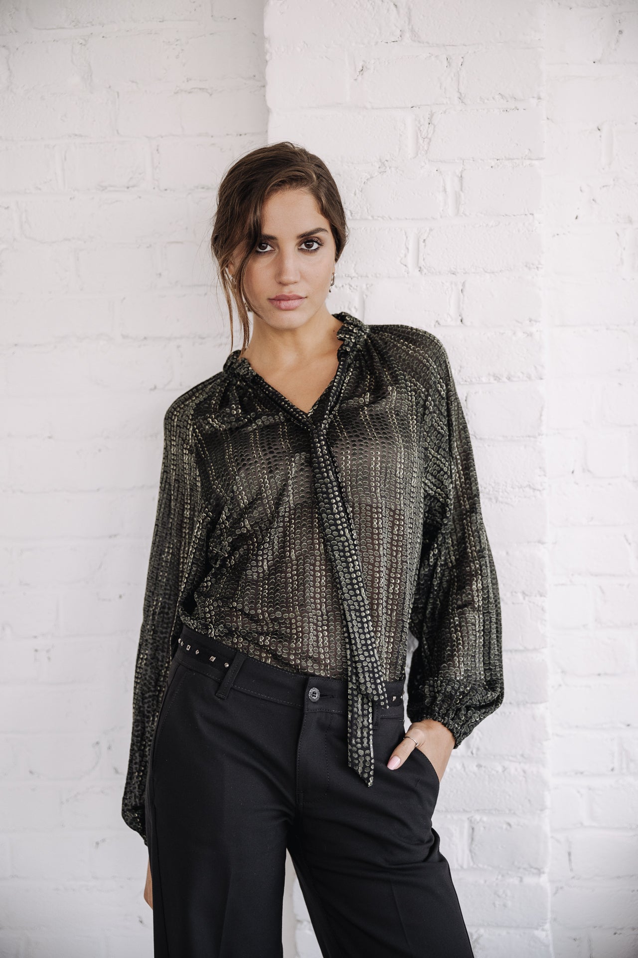 Blouse oversize Femme Coraline Écaille black | Freeman T. Porter