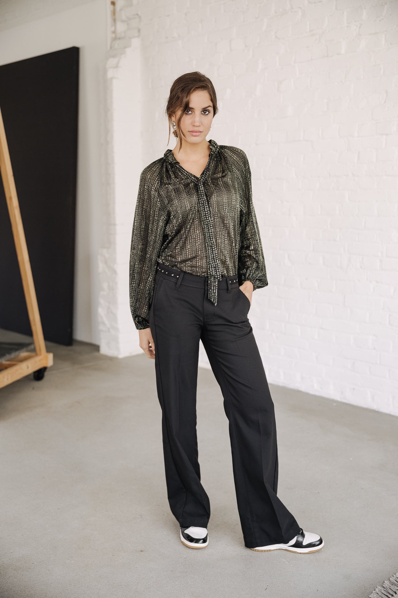 Blouse oversize Femme Coraline Écaille black | Freeman T. Porter