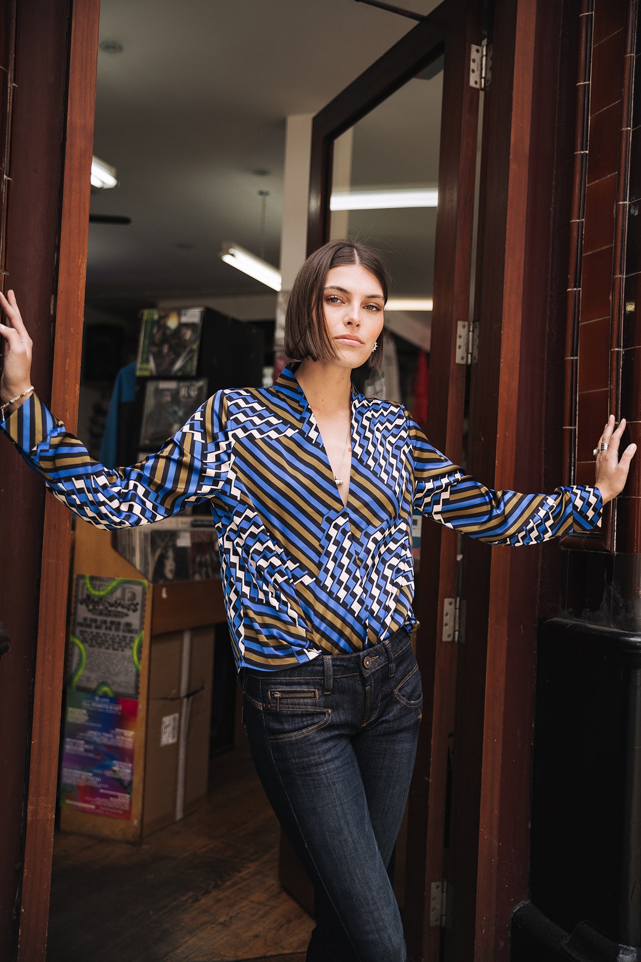 Top manches longues Mujer Belona Zag electric blue | Freeman T. Porter