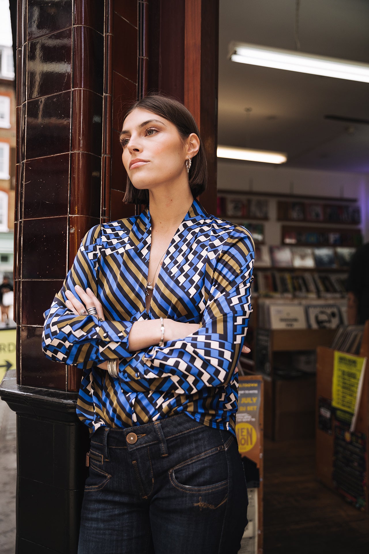Top manches longues Mujer Belona Zag electric blue | Freeman T. Porter
