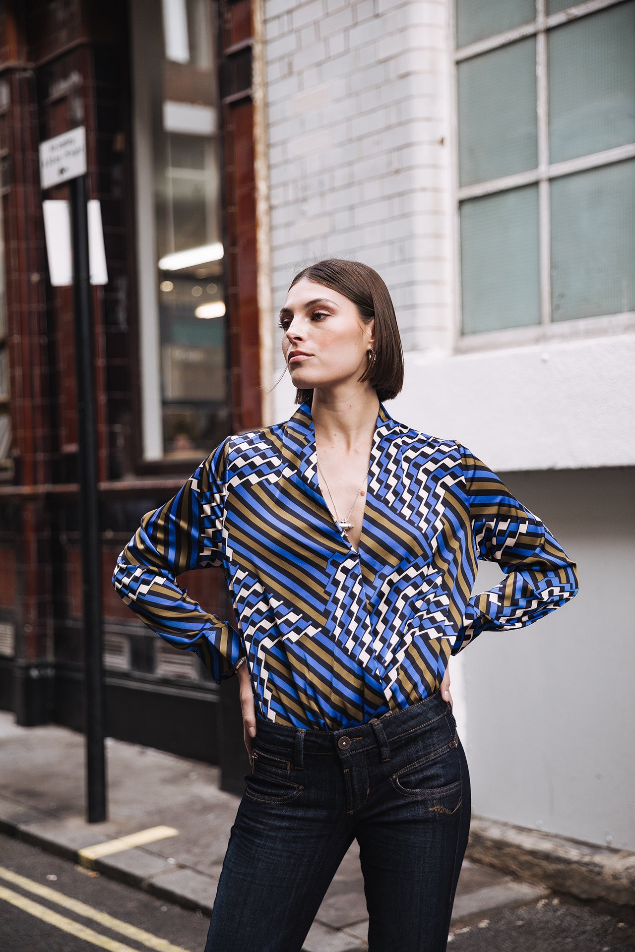 Top manches longues Mujer Belona Zag electric blue | Freeman T. Porter