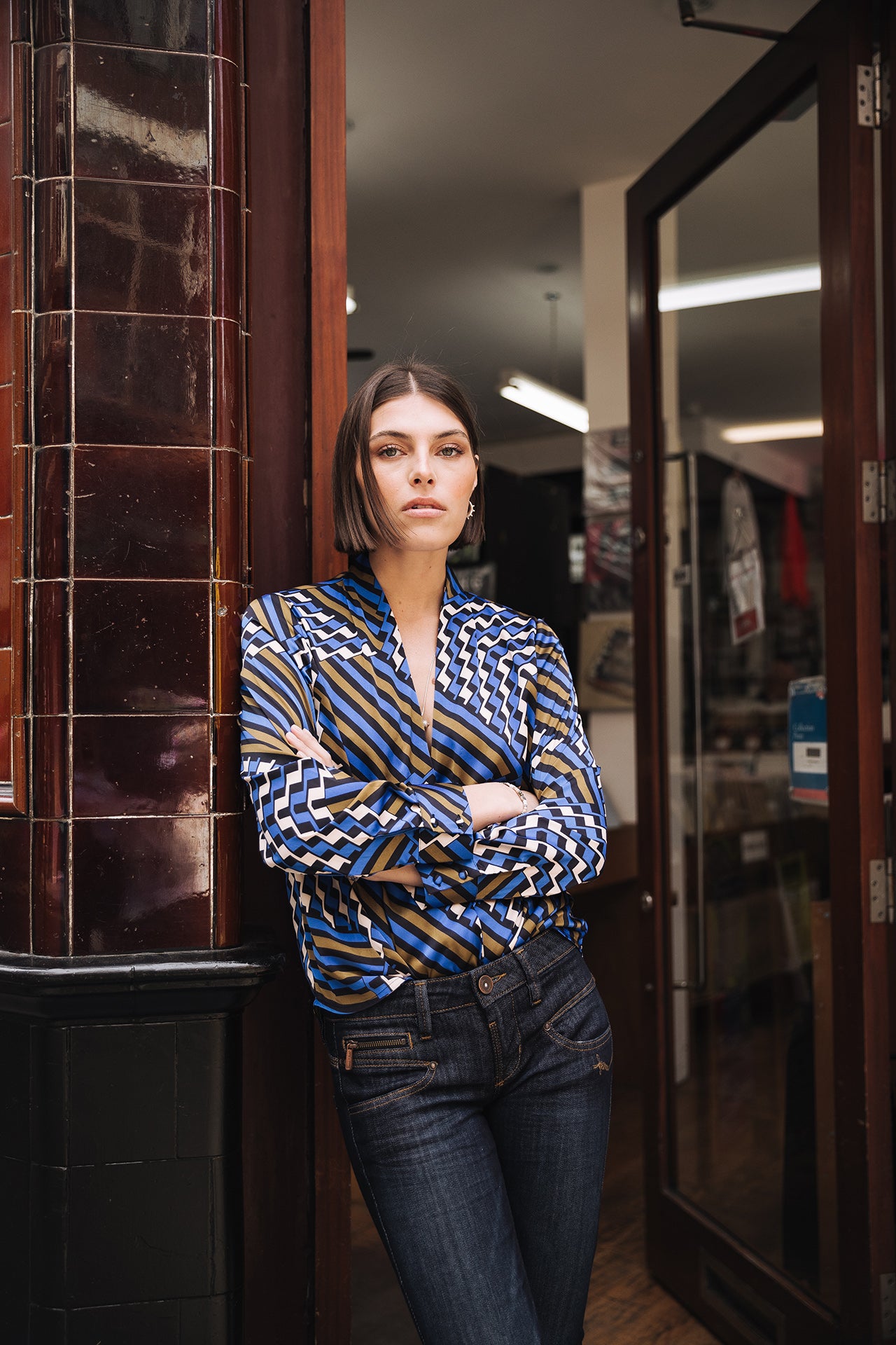 Top manches longues Mujer Belona Zag electric blue | Freeman T. Porter