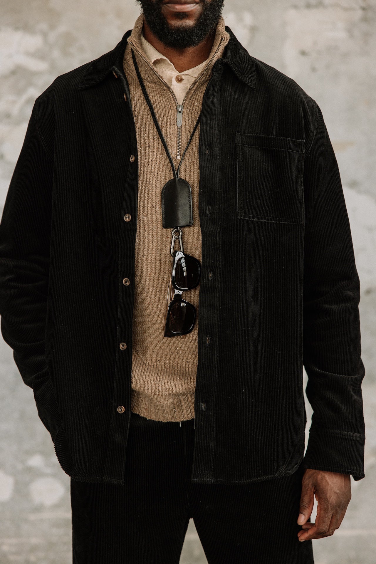 Chemise en velours Hombres Paolo Corduroy black | Freeman T. Porter