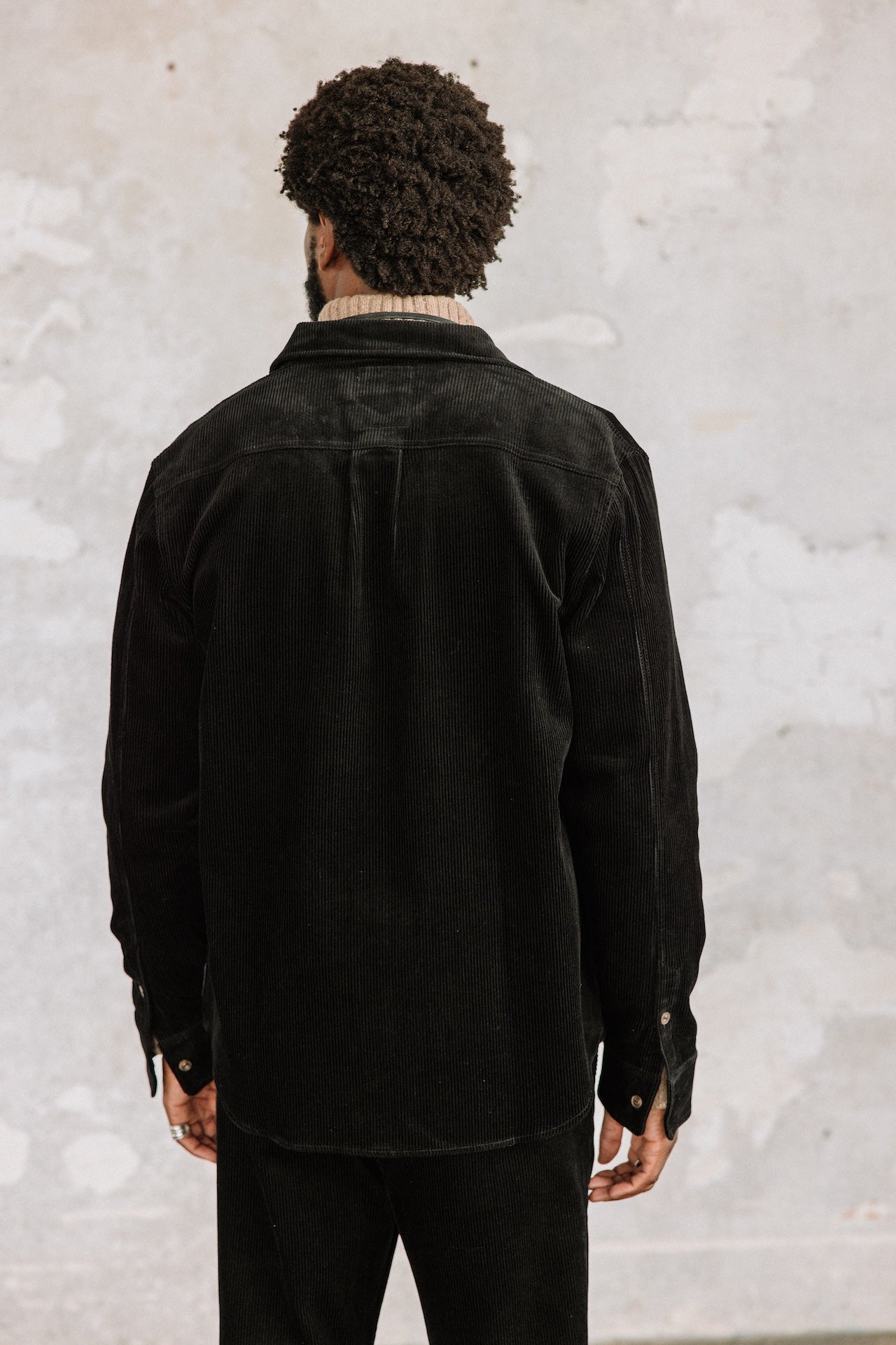 Chemise en velours Hombres Paolo Corduroy black | Freeman T. Porter