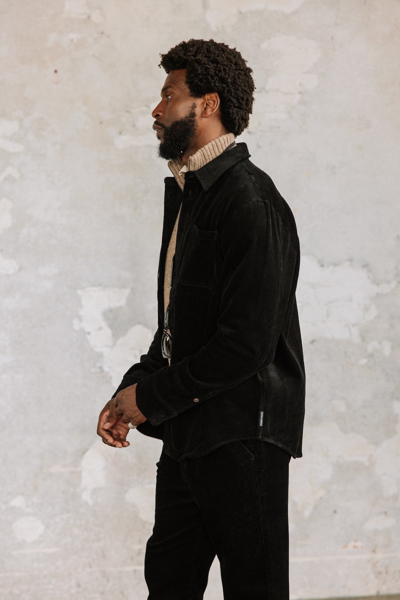 Chemise en velours Hombres Paolo Corduroy black | Freeman T. Porter