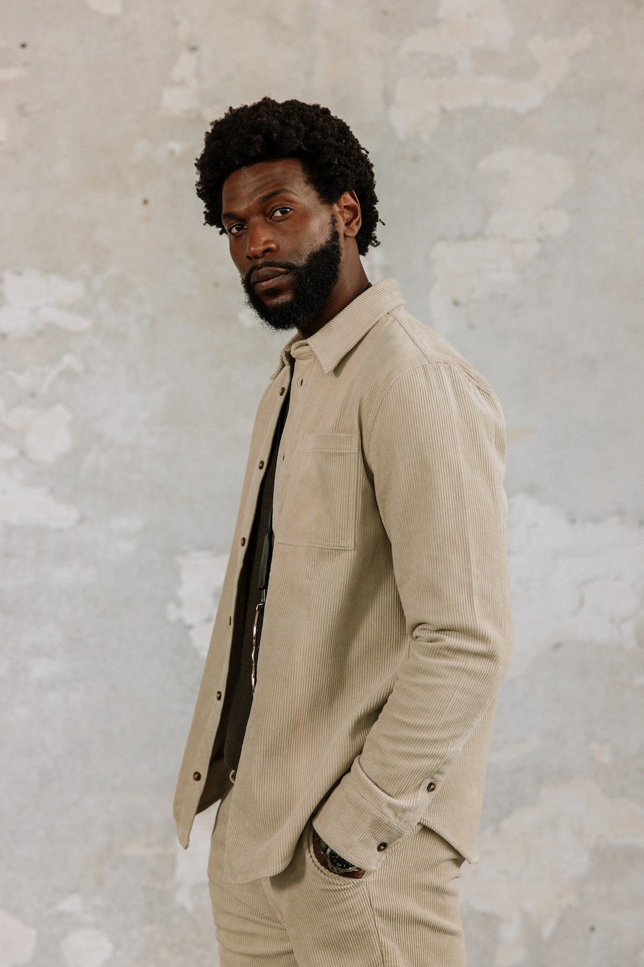 Chemise en velours Hombres Paolo Corduroy abbey stone | Freeman T. Porter