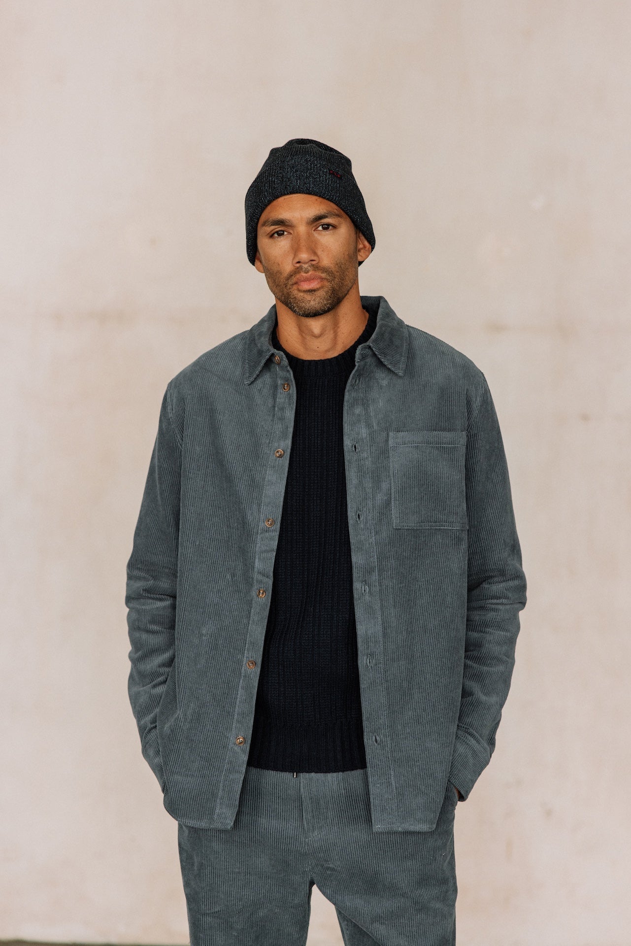 Chemise en velours Hombres Paolo Corduroy grisaille | Freeman T. Porter