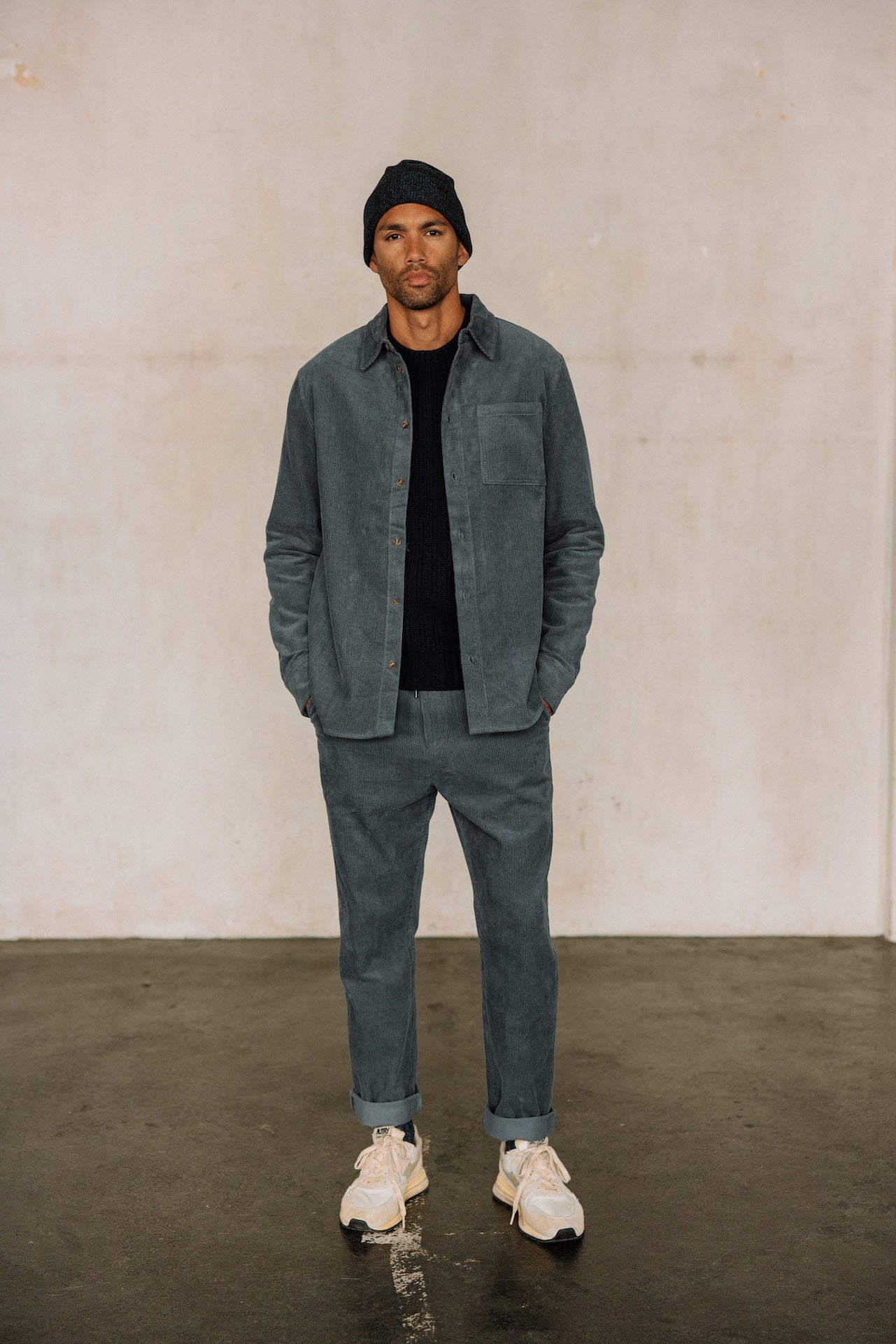 Chemise en velours Hombres Paolo Corduroy grisaille | Freeman T. Porter
