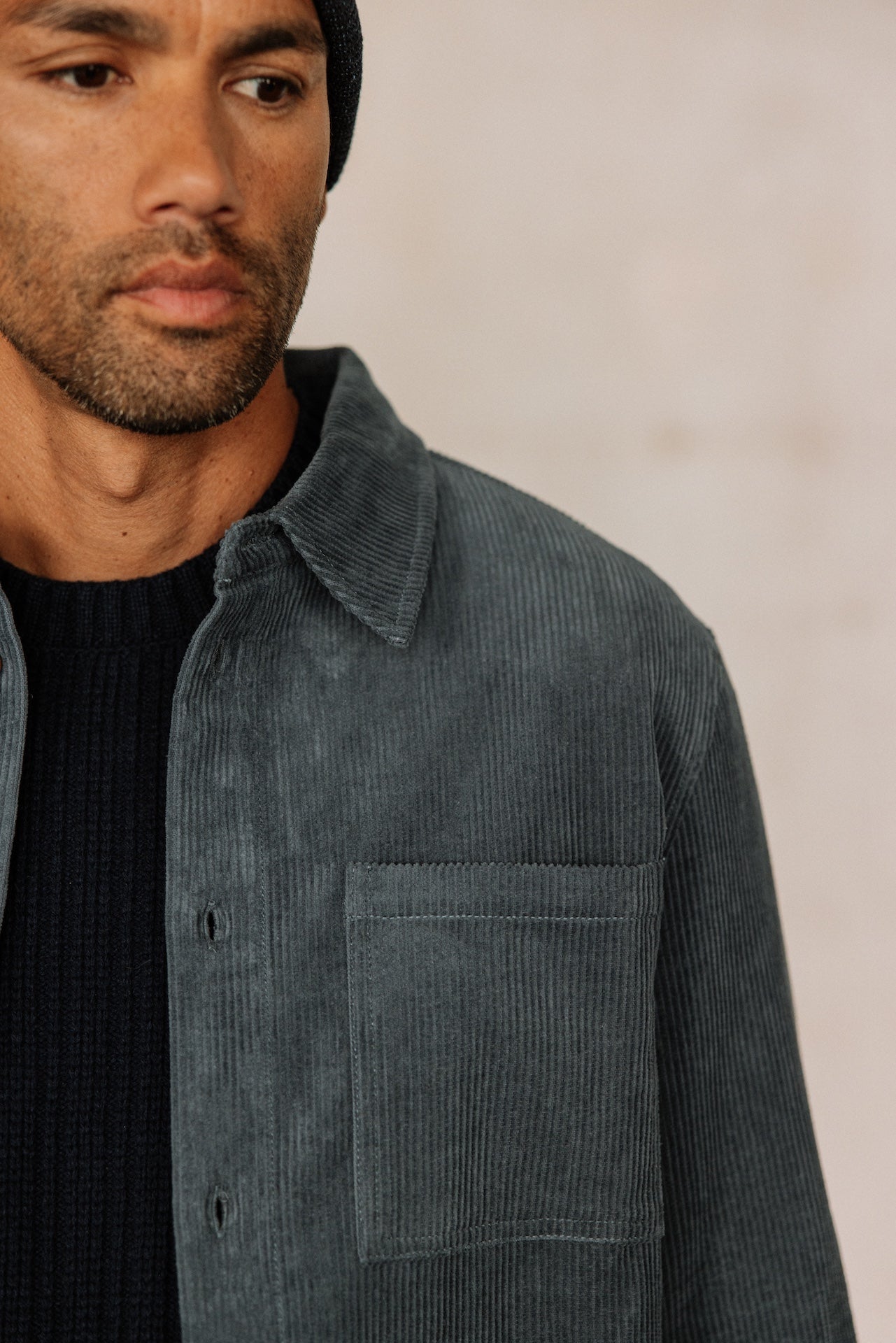 Chemise en velours Hombres Paolo Corduroy grisaille | Freeman T. Porter