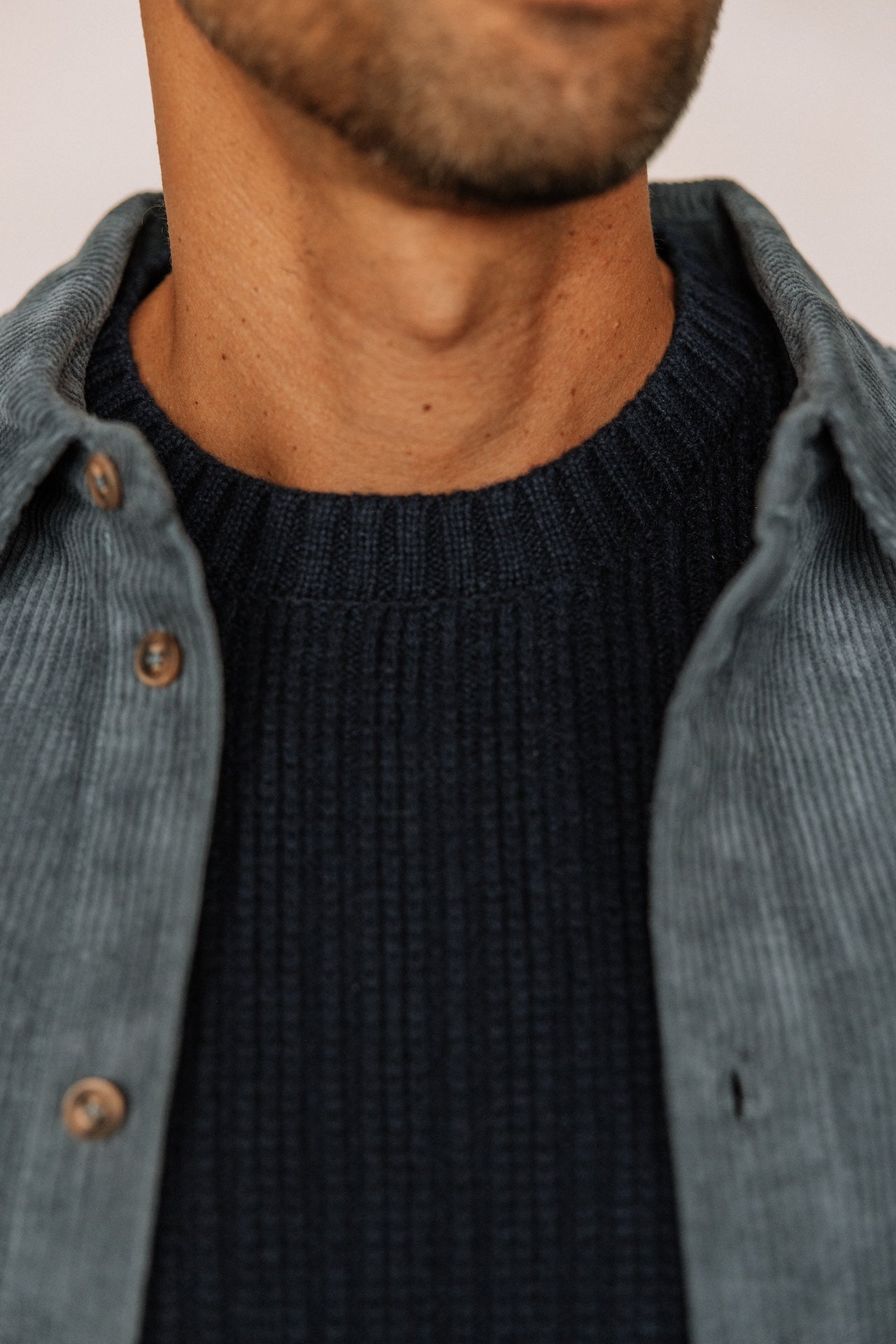Chemise en velours Hombres Paolo Corduroy grisaille | Freeman T. Porter