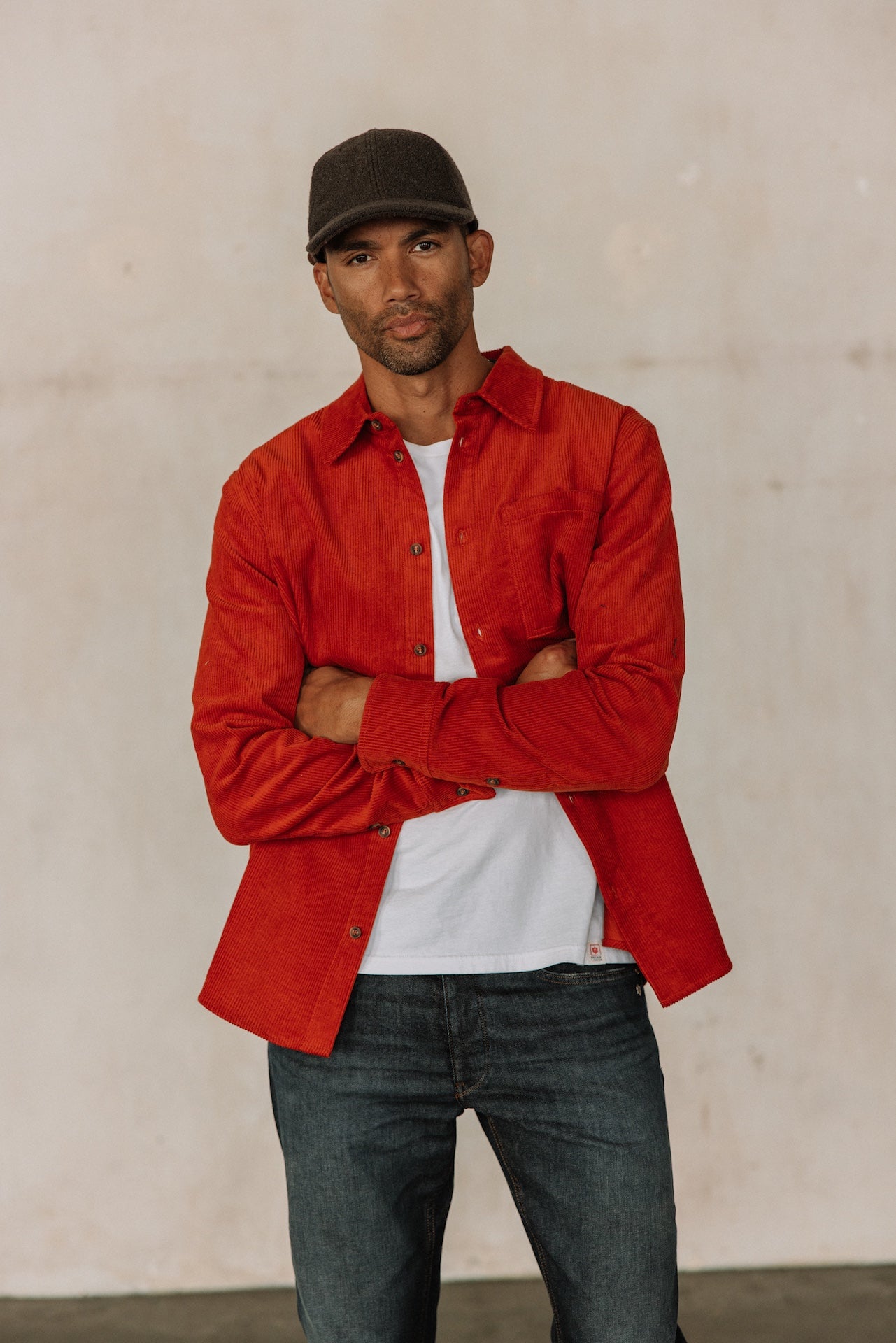 Chemise en velours Hombres Paolo Corduroy mecca orange | Freeman T. Porter
