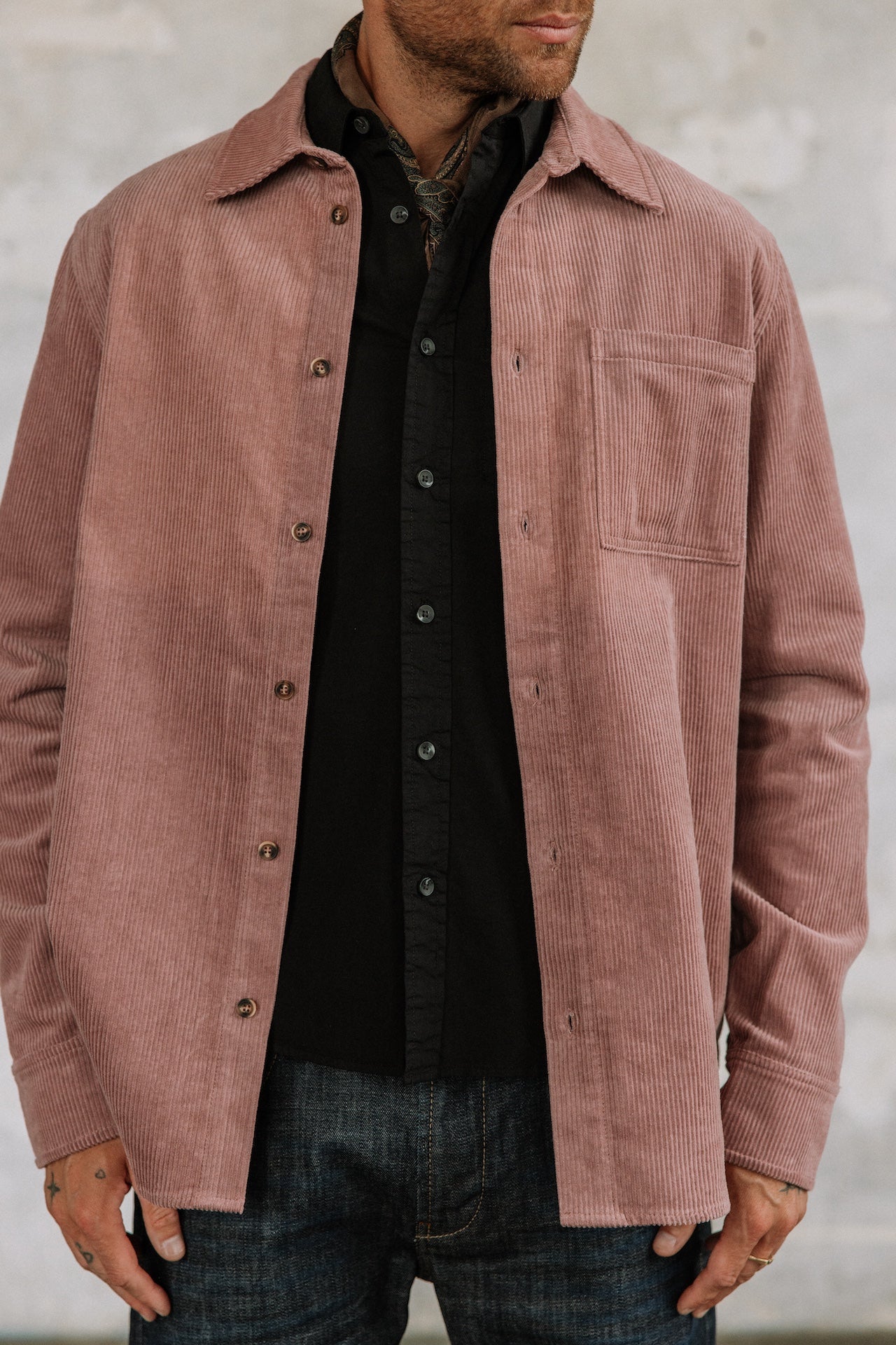 Chemise en velours Hombres Paolo Corduroy lilas | Freeman T. Porter
