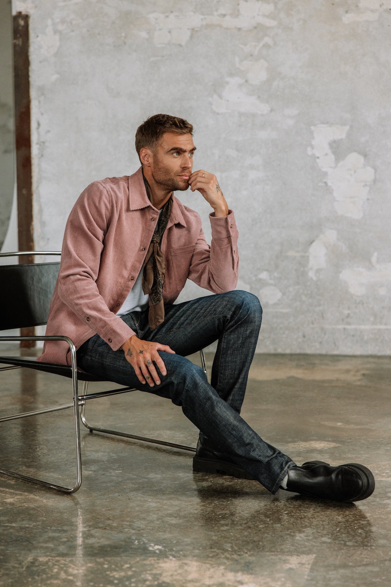 Chemise en velours Hombres Paolo Corduroy lilas | Freeman T. Porter
