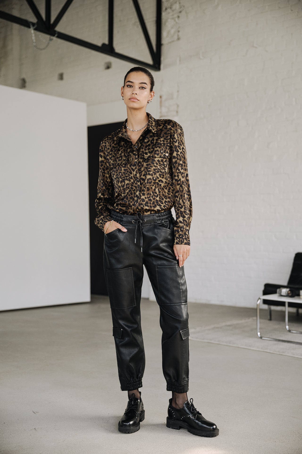 Top manches longues Mujer Corina Leopardo khaki | Freeman T. Porter