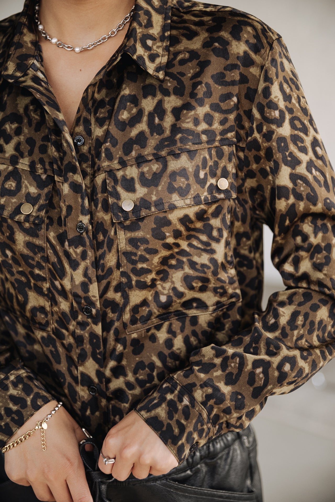 Top manches longues Femme Corina Leopardo khaki | Freeman T. Porter