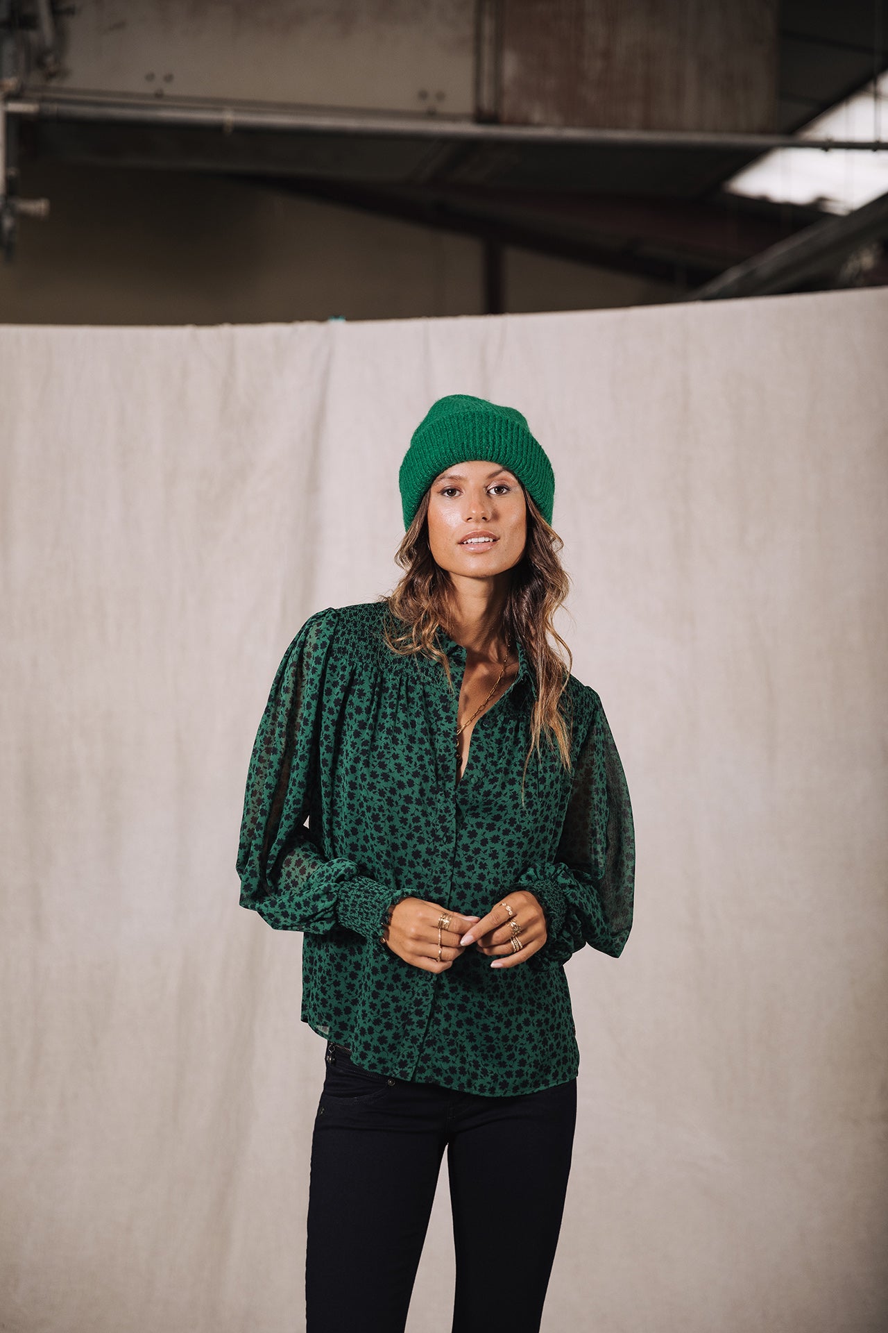 Top manches longues Mujer Eloise Clover pine green | Freeman T. Porter