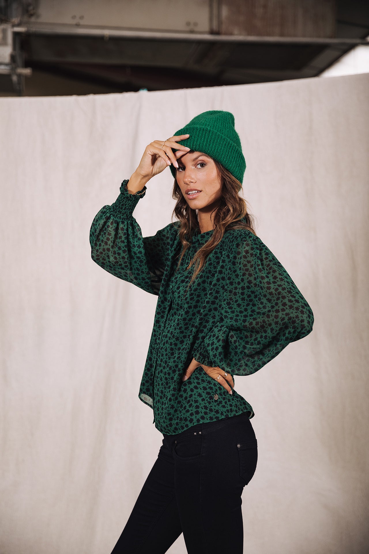 Top manches longues Mujer Eloise Clover pine green | Freeman T. Porter