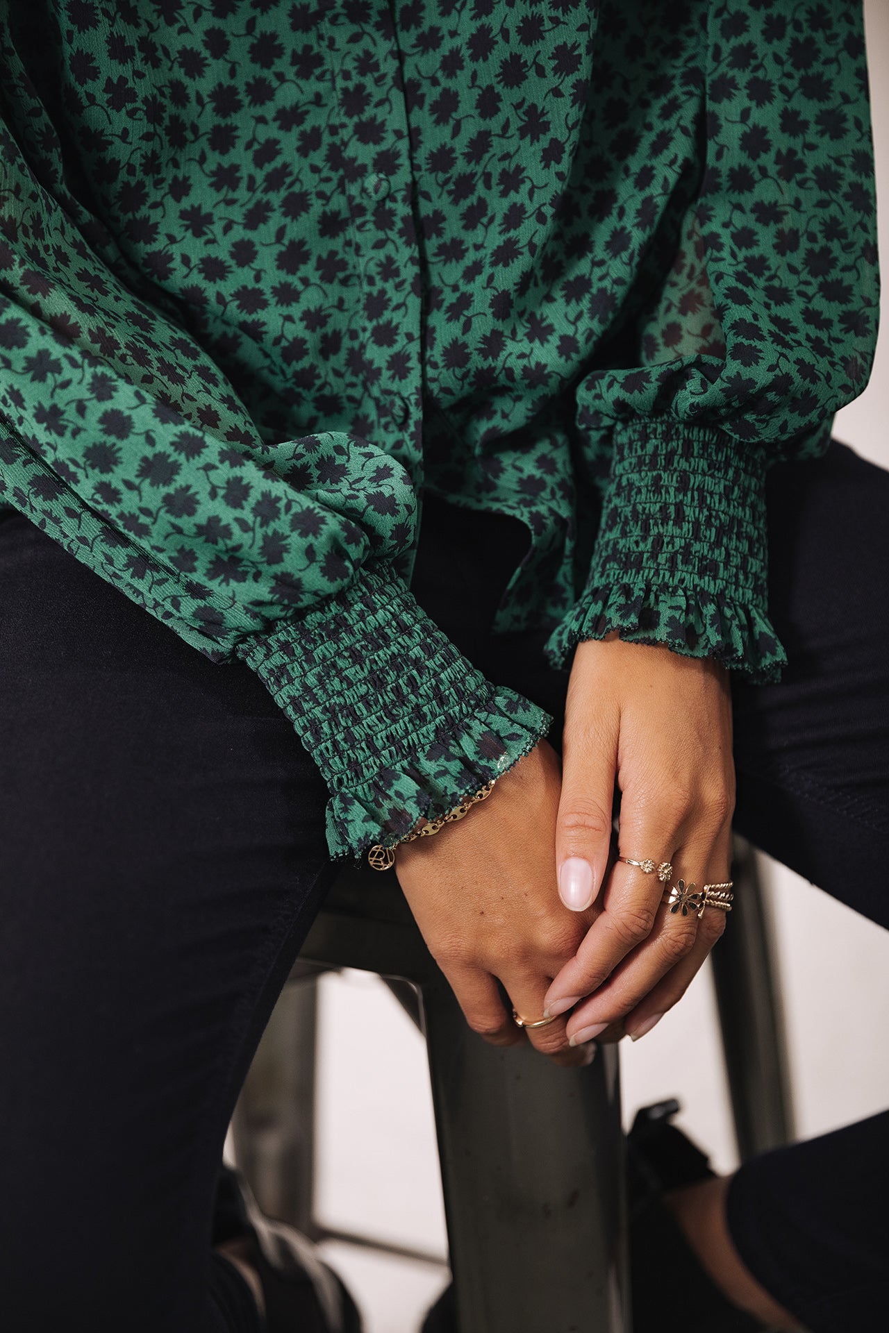 Top manches longues Mujer Eloise Clover pine green | Freeman T. Porter