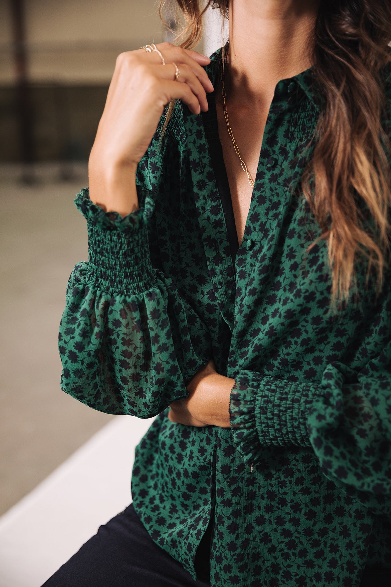 Top manches longues Mujer Eloise Clover pine green | Freeman T. Porter