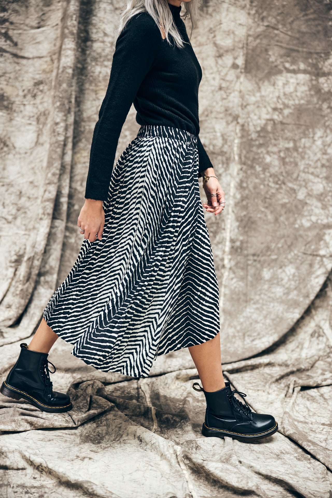 Jupe plissée Femme Josepha Eqino black | Freeman T. Porter