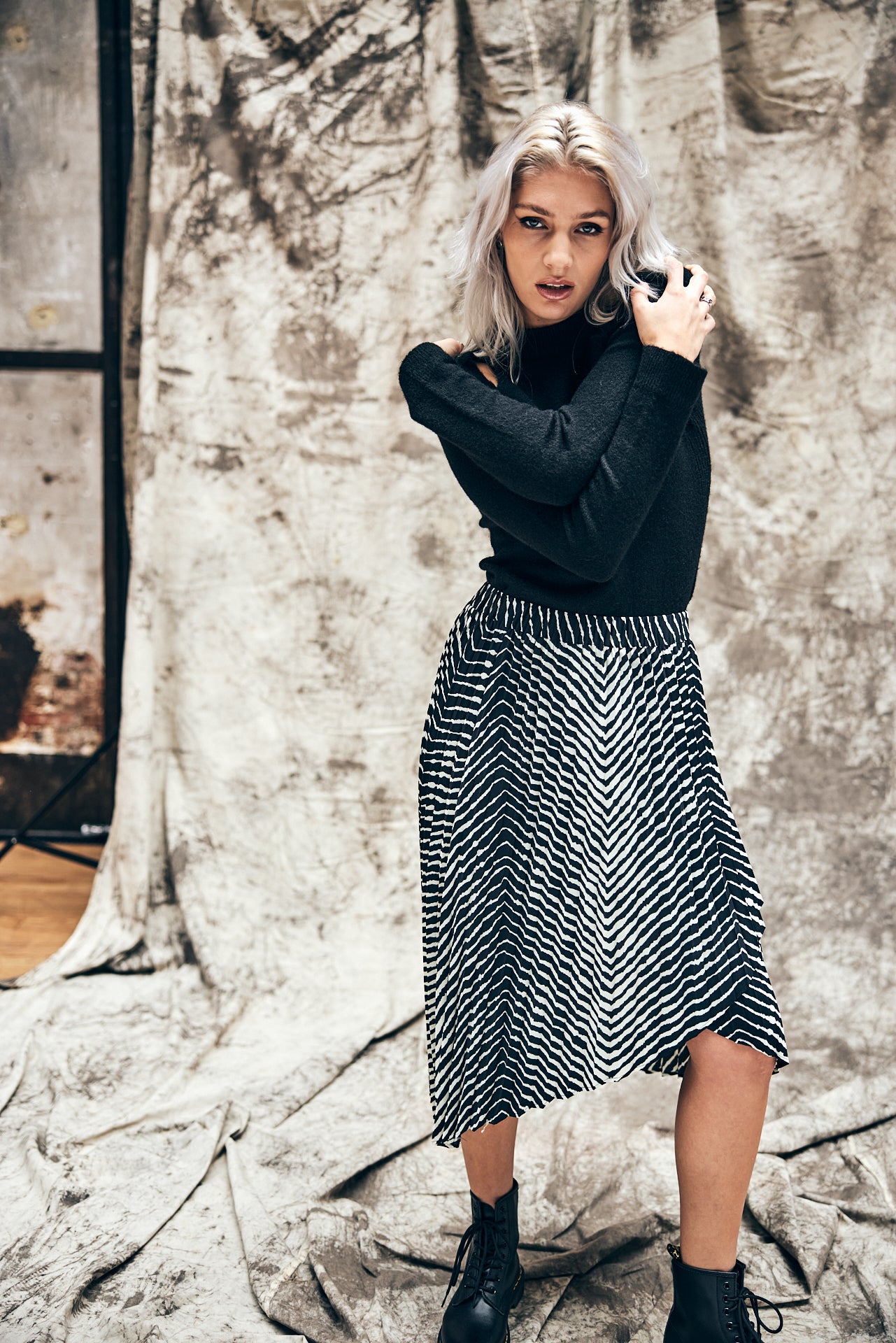 Jupe plissée Femme Josepha Eqino black | Freeman T. Porter