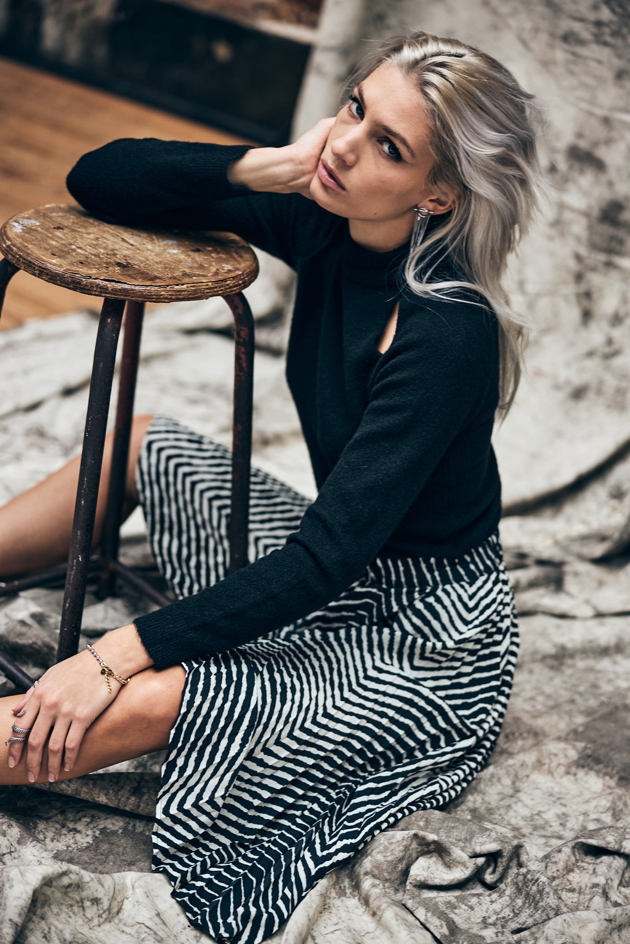 Jupe plissée Femme Josepha Eqino black | Freeman T. Porter