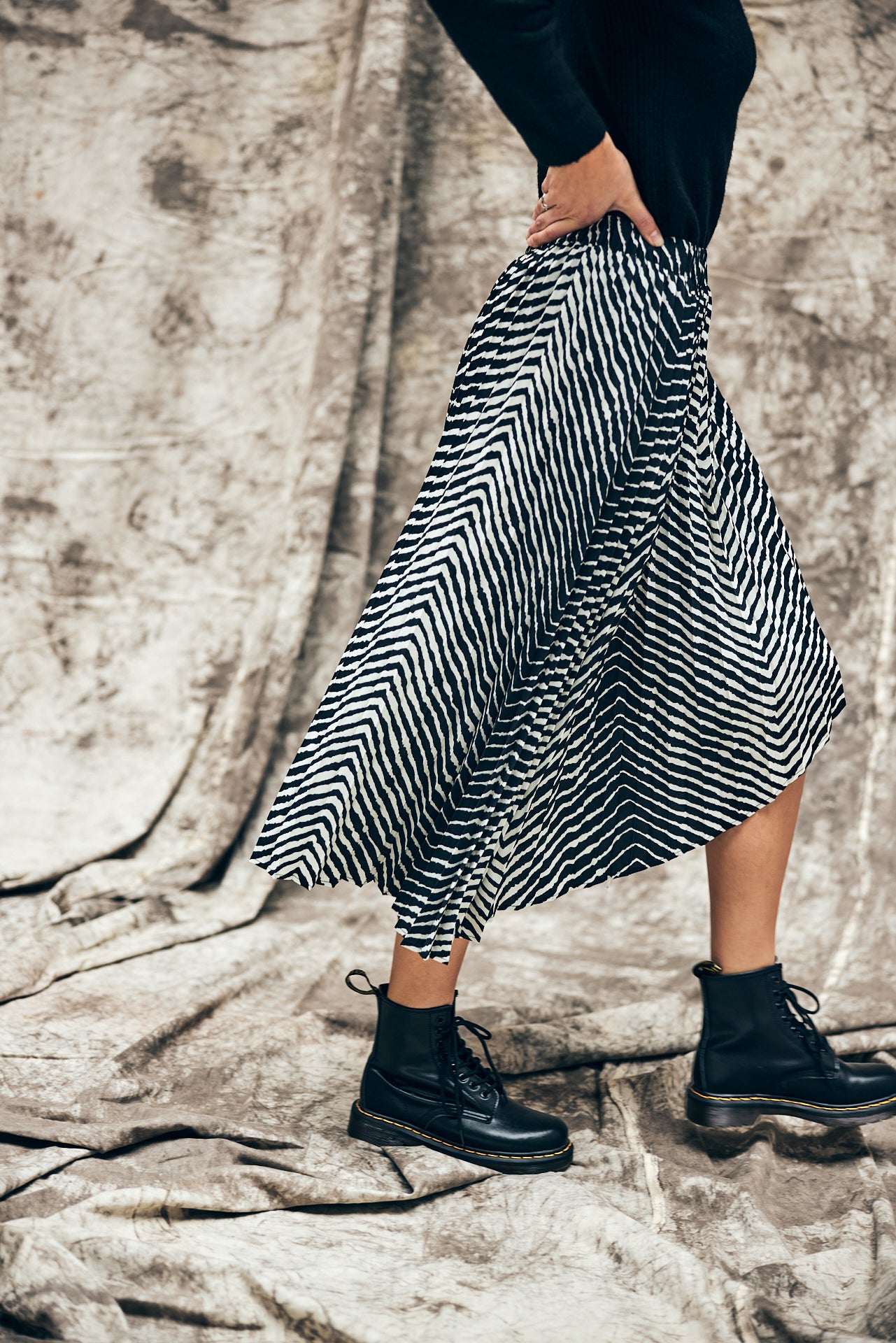 Jupe plissée Femme Josepha Eqino black | Freeman T. Porter