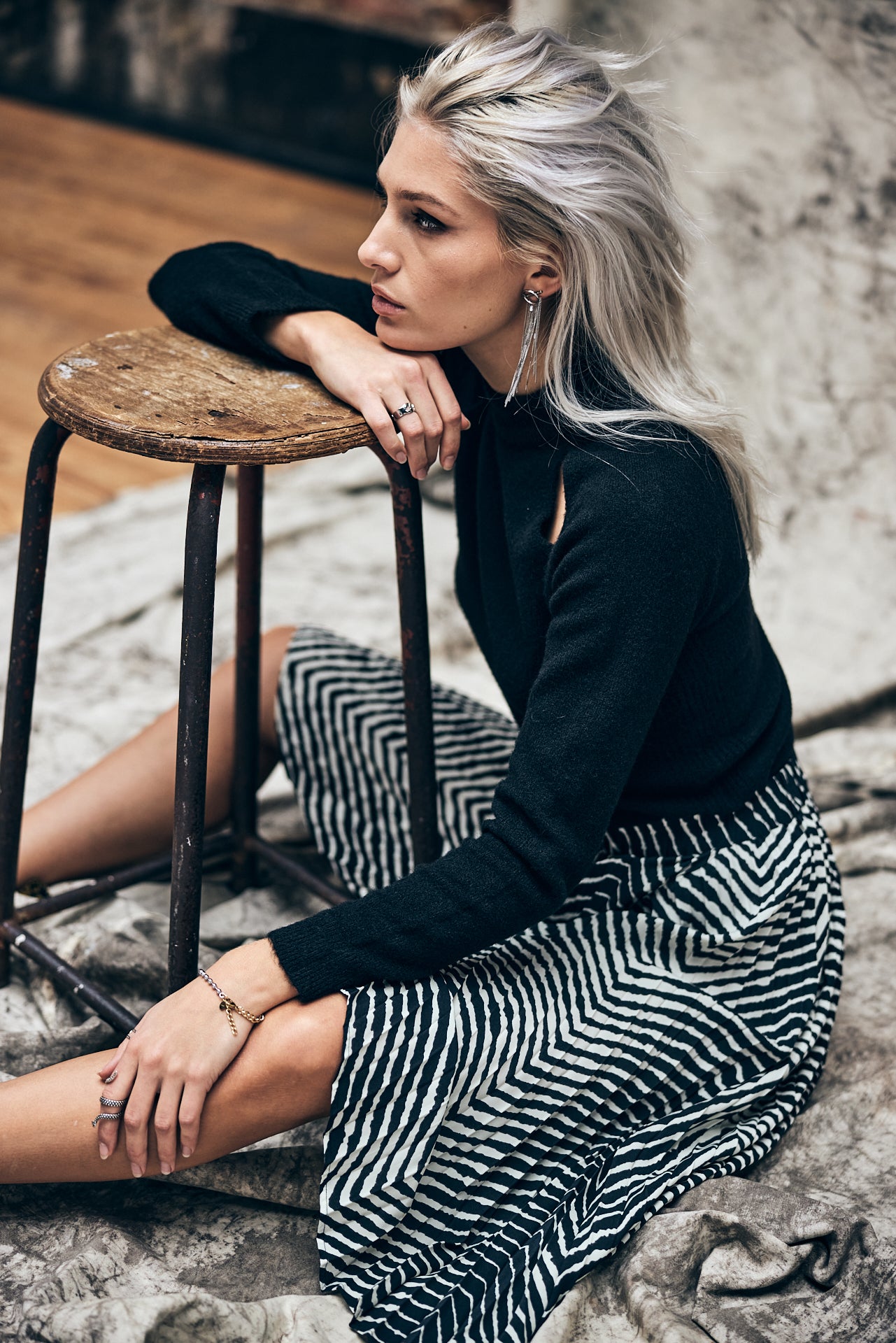 Jupe plissée Femme Josepha Eqino black | Freeman T. Porter