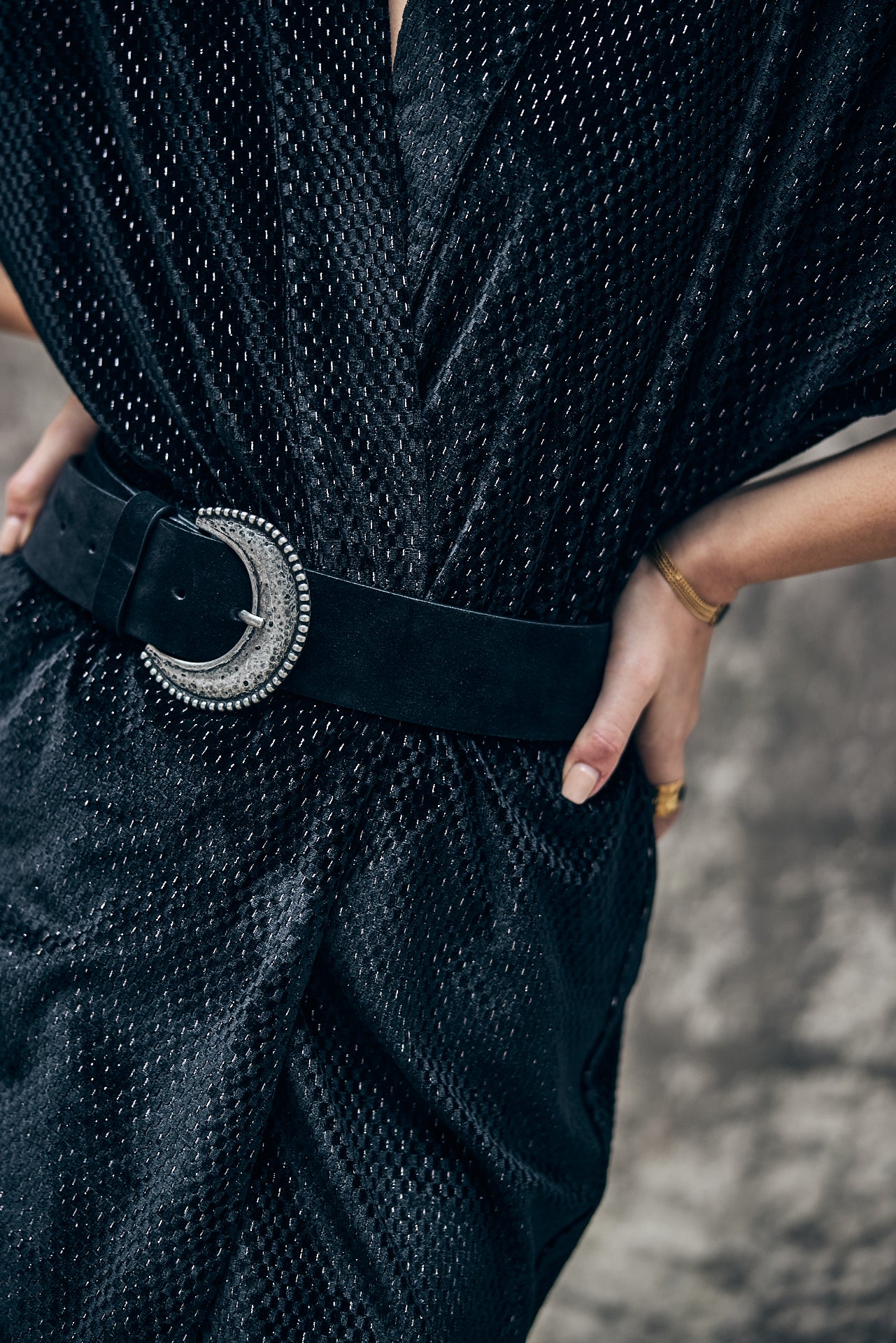Robe courte kimono Frau Roza Shiny Velvet black | Freeman T. Porter