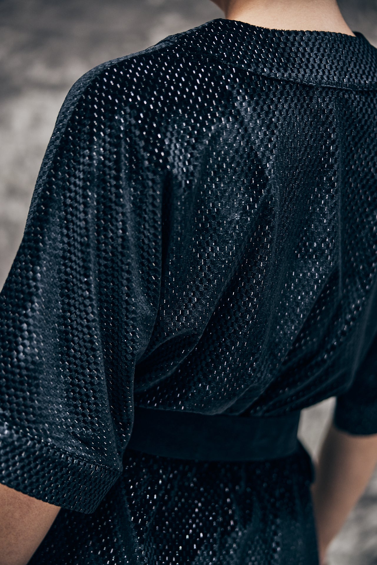 Robe courte kimono Frau Roza Shiny Velvet black | Freeman T. Porter