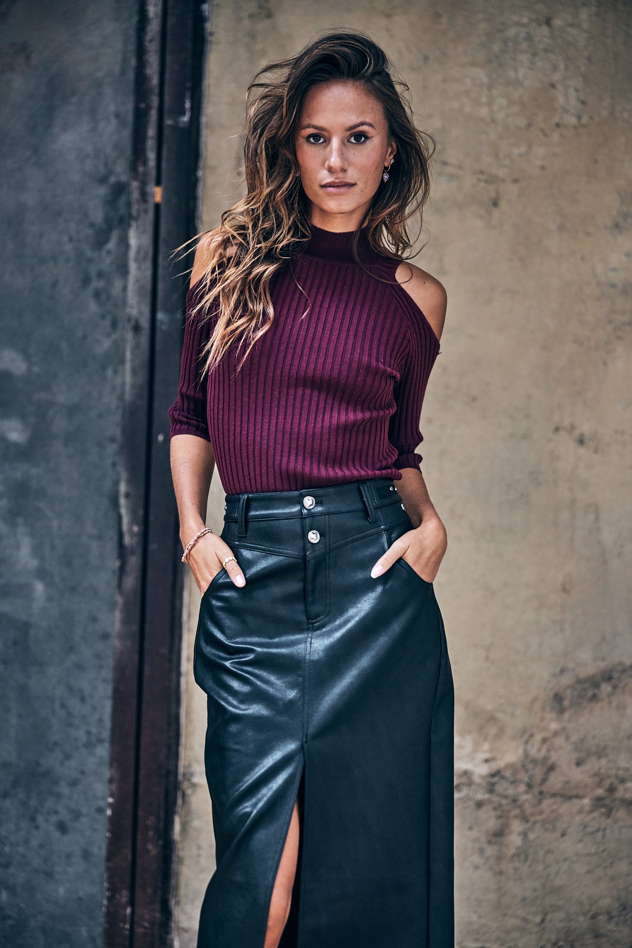 Jupe longue Femme Floria Biker black | Freeman T. Porter