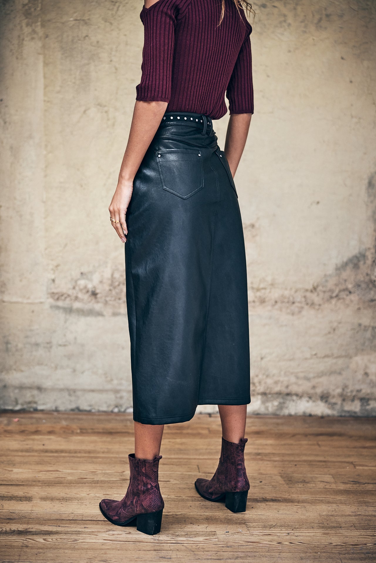 Jupe longue Femme Floria Biker black | Freeman T. Porter