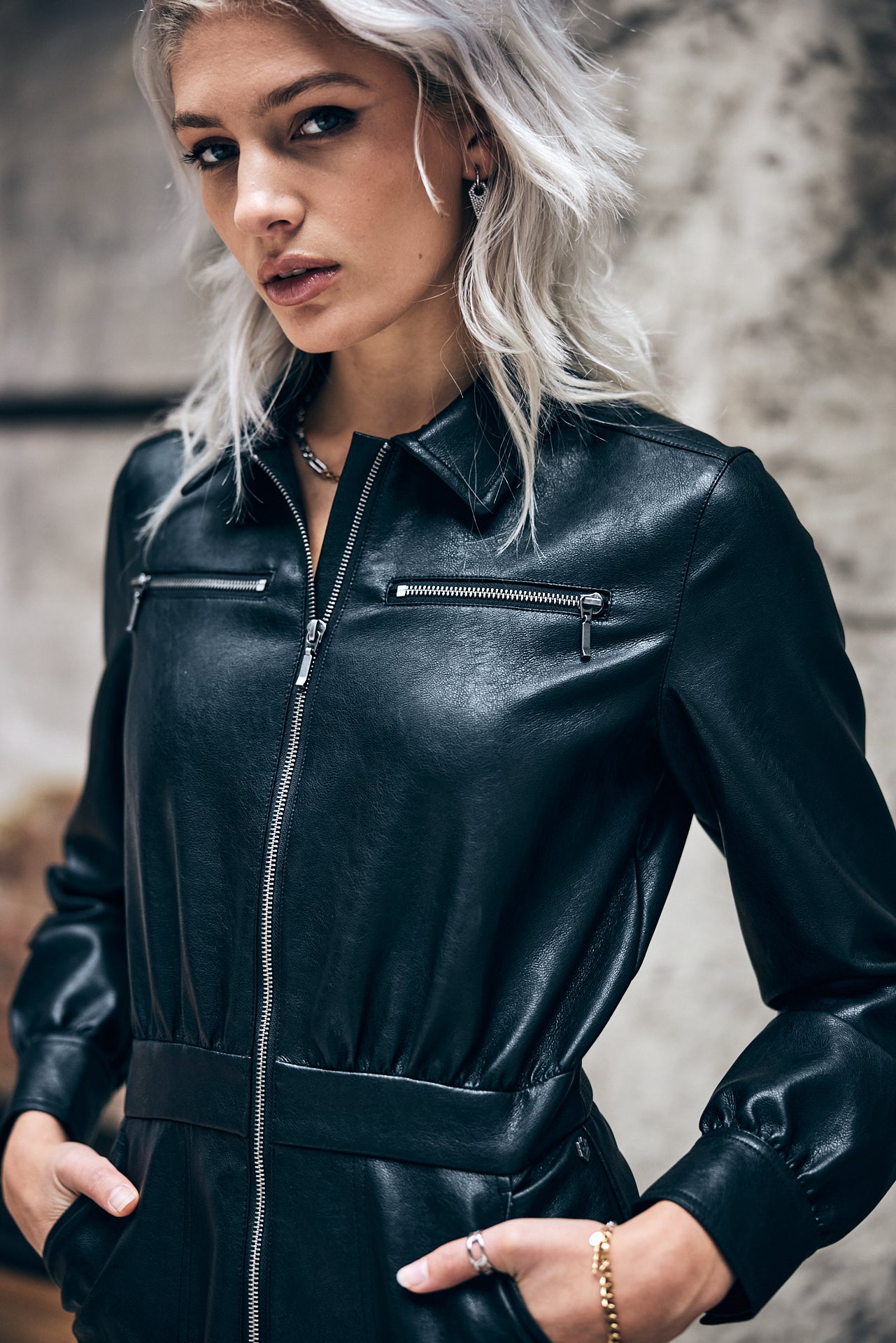 Robe mi-longue Frau Saige Biker black | Freeman T. Porter