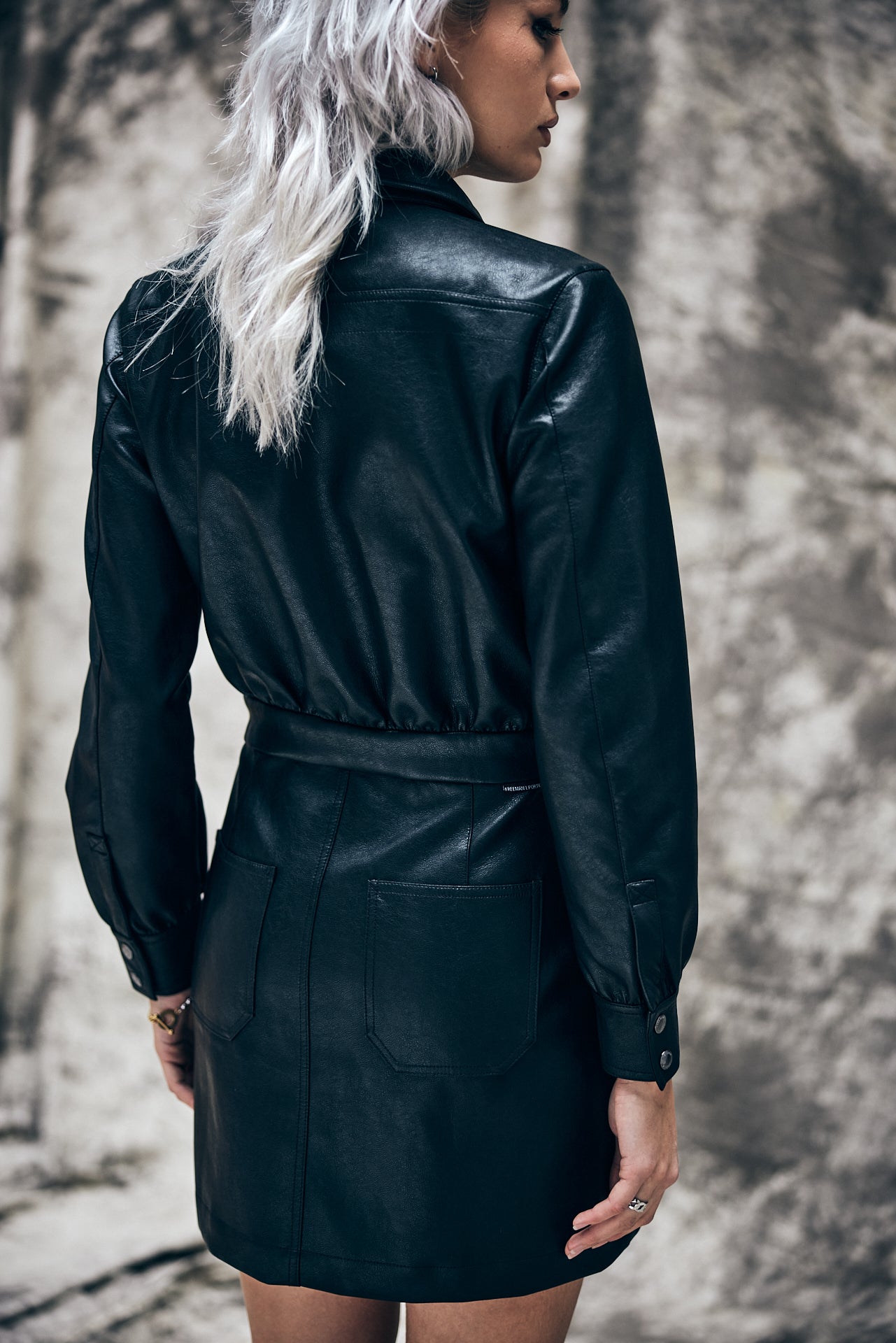 Robe mi-longue Frau Saige Biker black | Freeman T. Porter