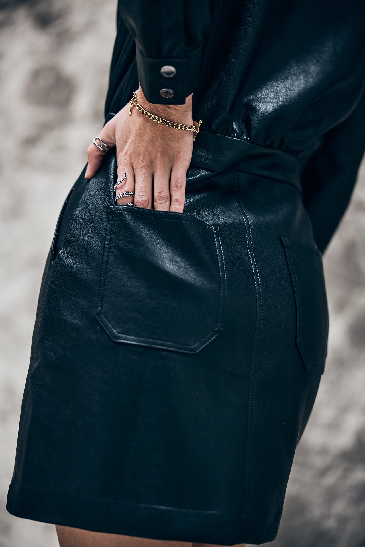Robe mi-longue Frau Saige Biker black | Freeman T. Porter