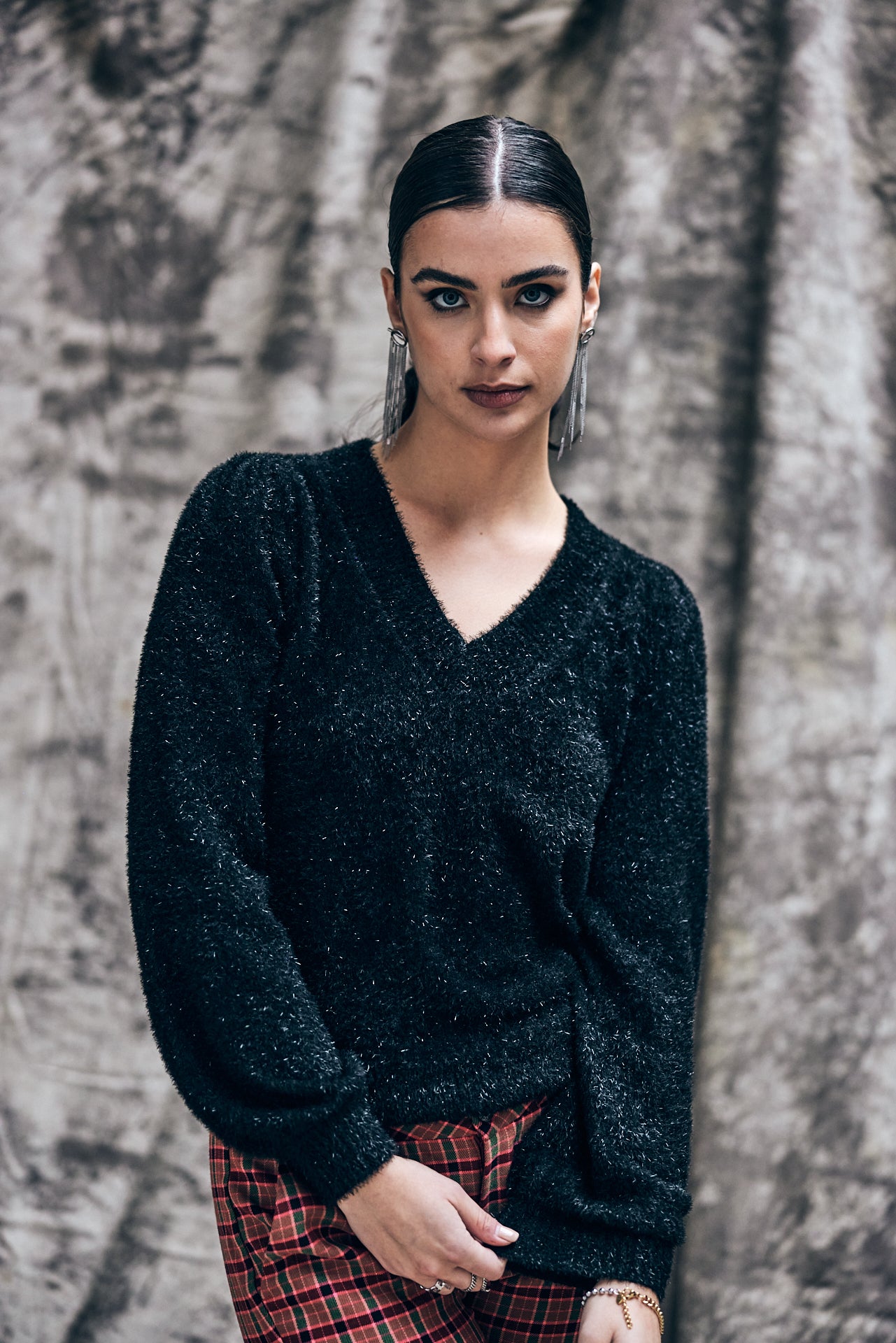 Pull col V Woman Prama black | Freeman T. Porter