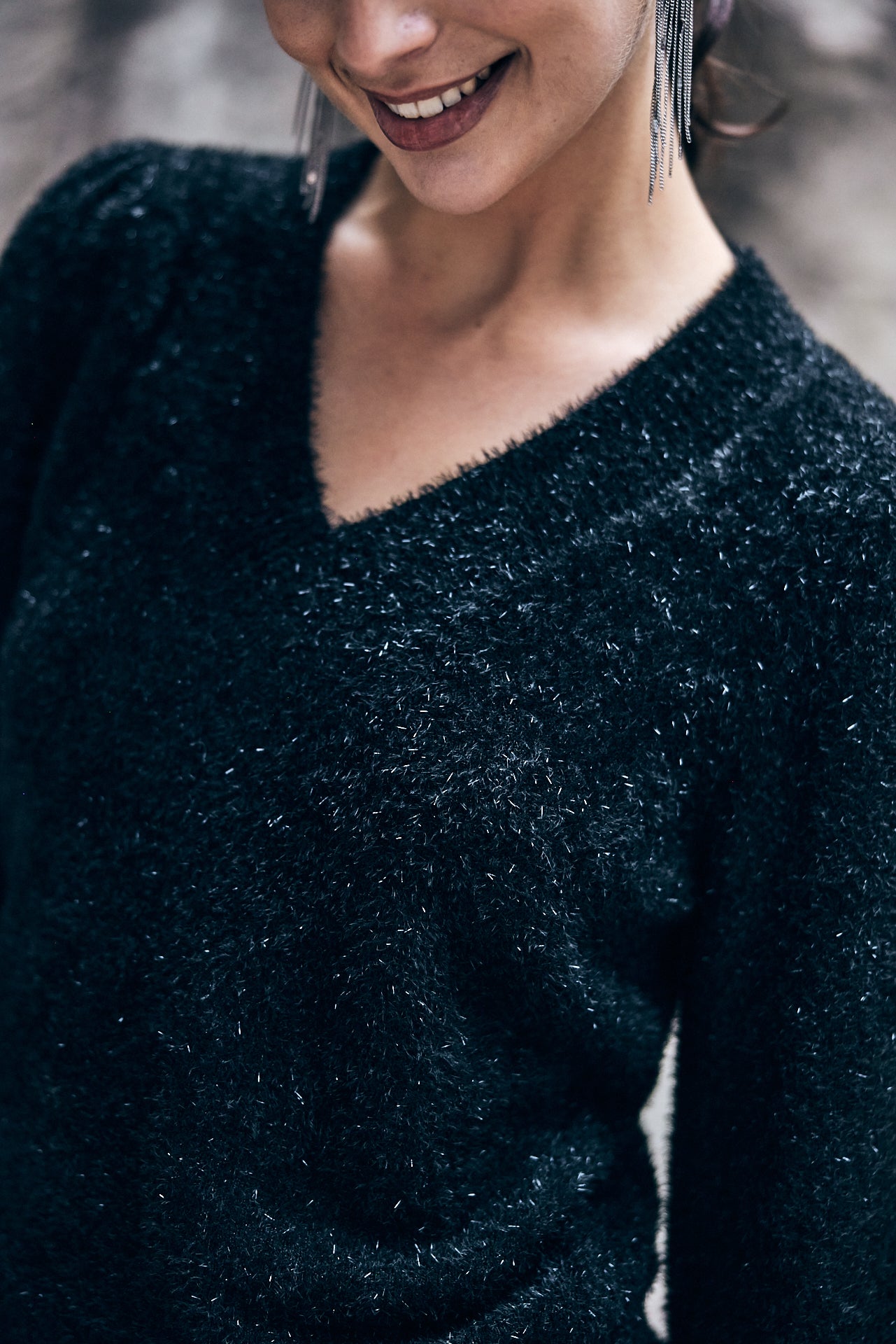 Pull col V Woman Prama black | Freeman T. Porter