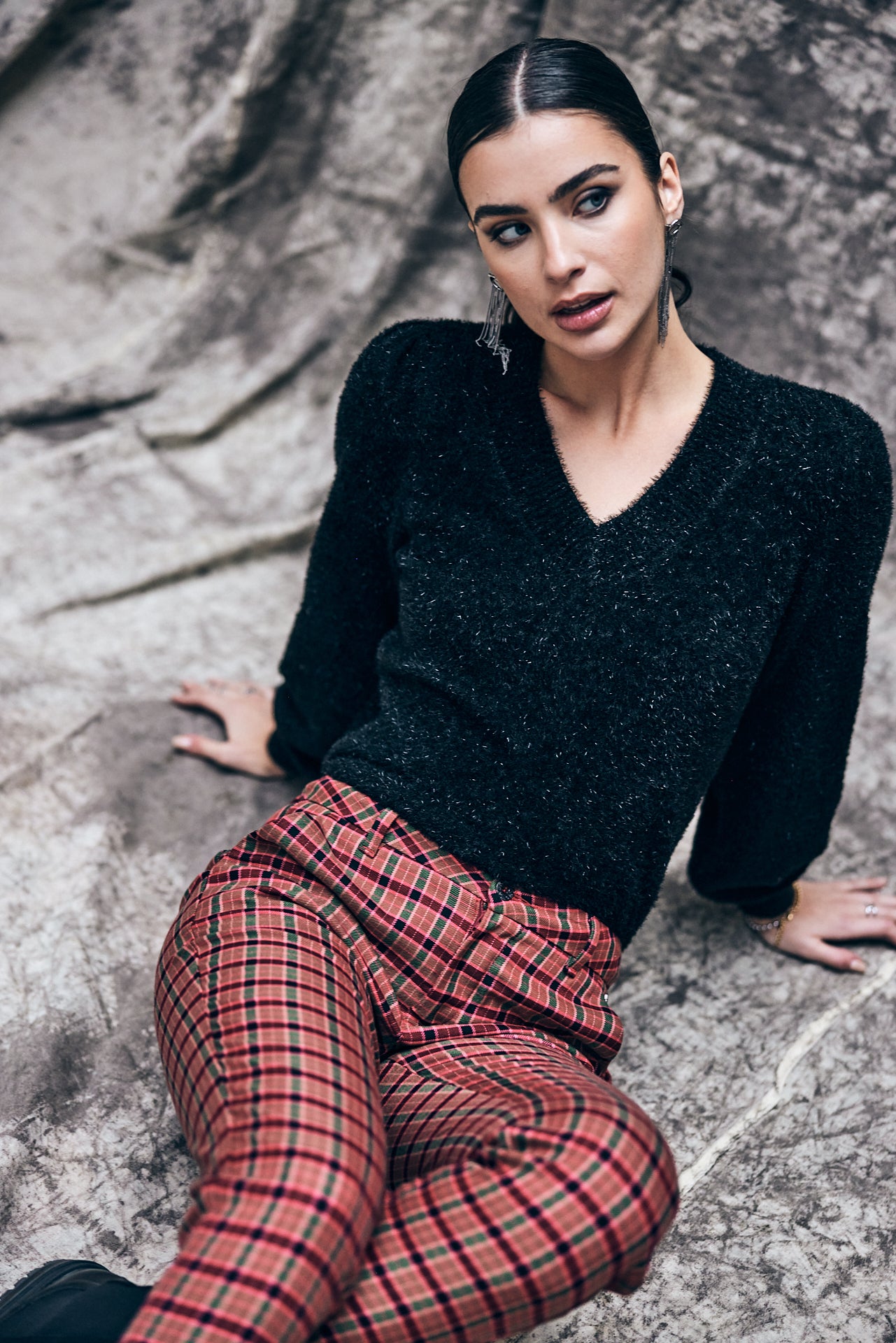 Pull col V Woman Prama black | Freeman T. Porter