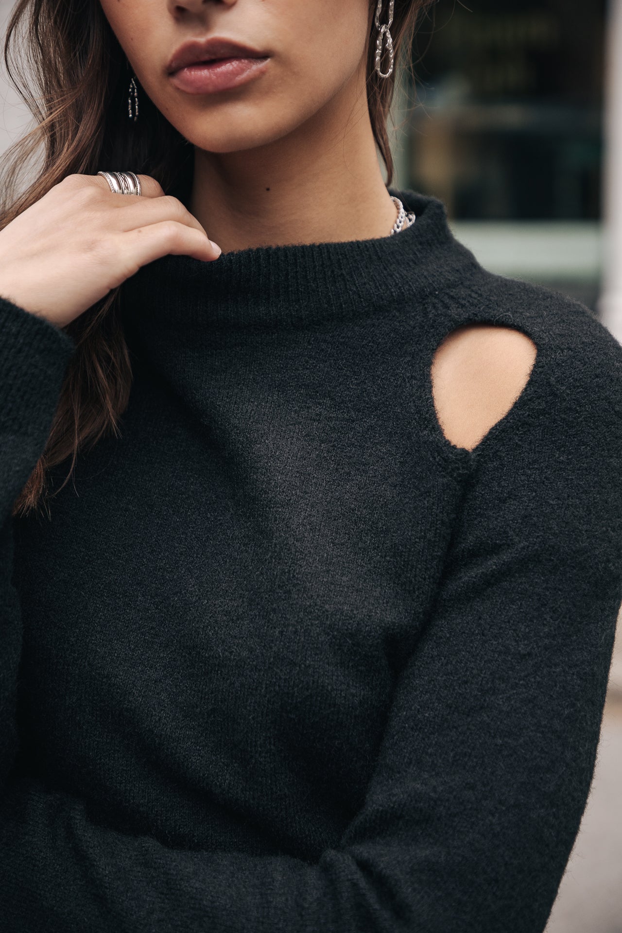 Pull manches longues Femme Perelle black | Freeman T. Porter
