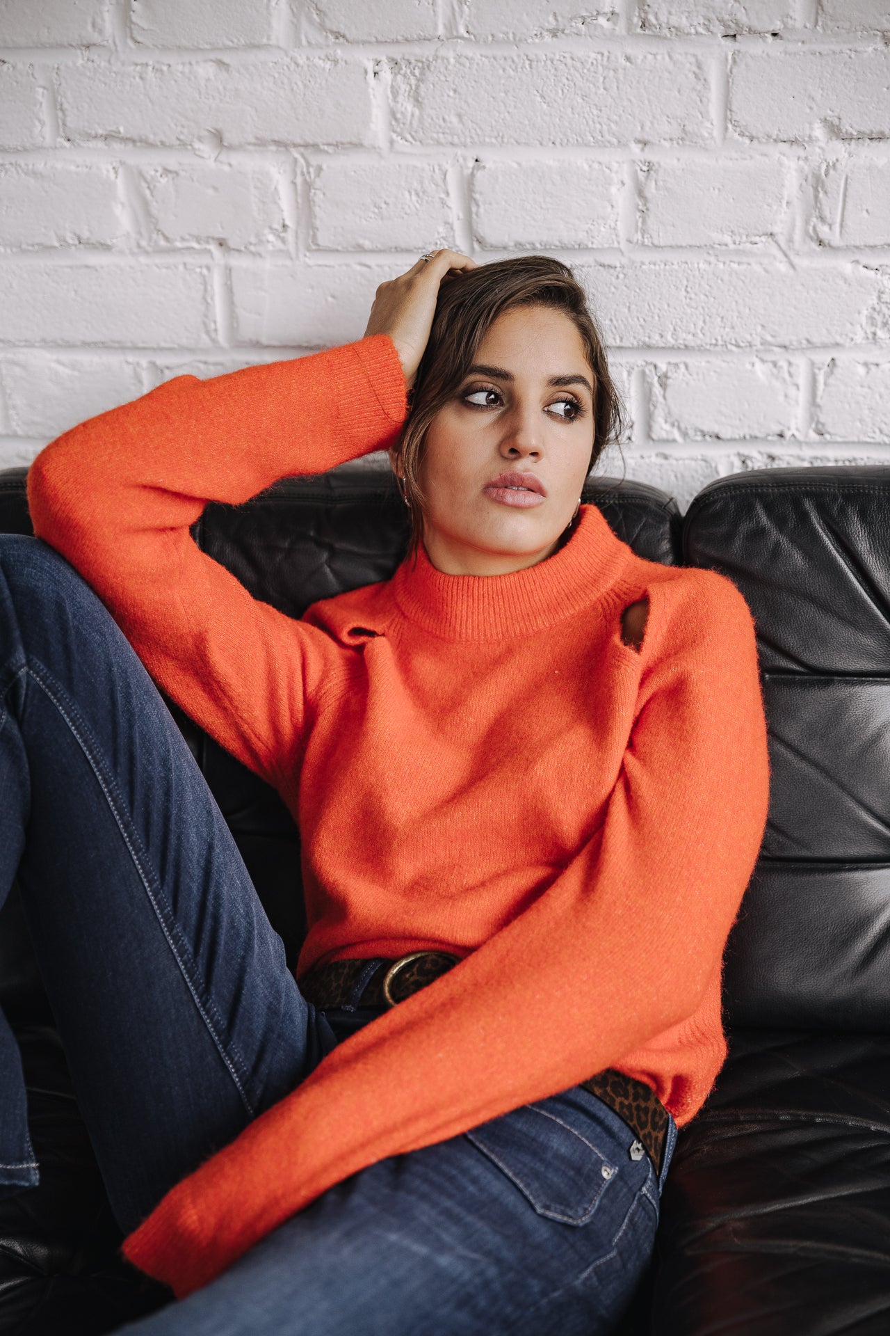 Pull manches longues Frau Perelle vibrant orange | Freeman T. Porter