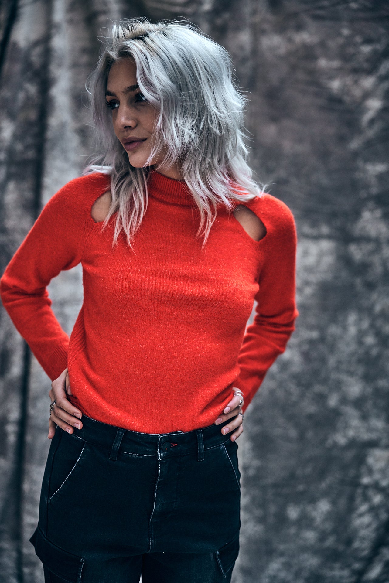 Pull manches longues Frau Perelle vibrant orange | Freeman T. Porter