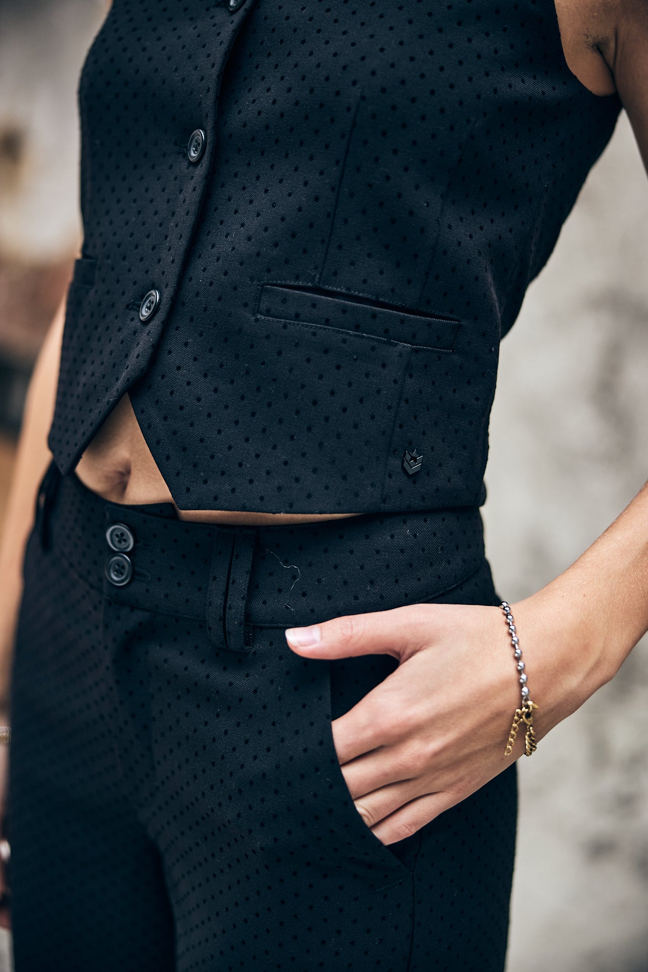 Gilet Femme Gladys Flocky Dots black | Freeman T. Porter