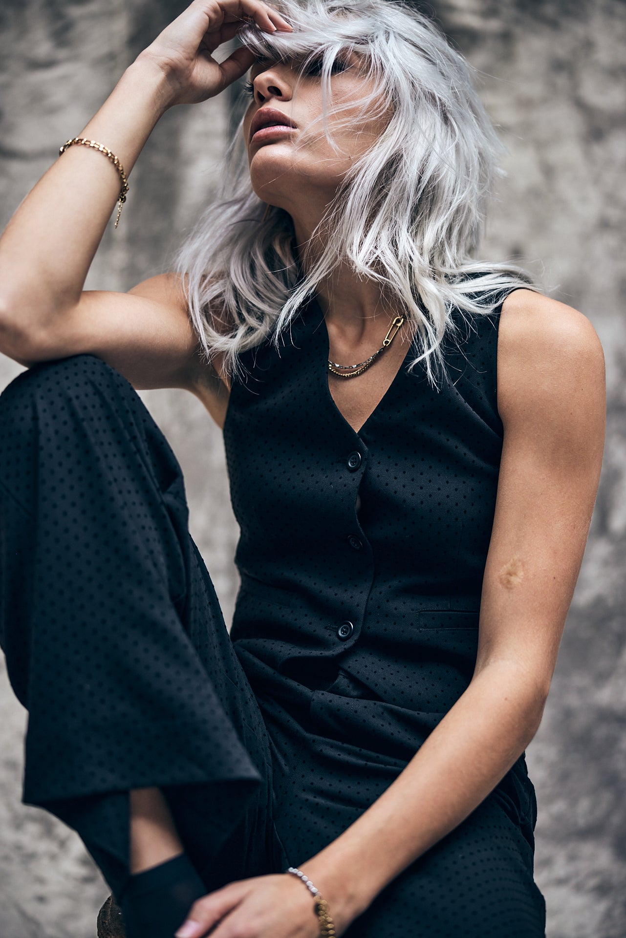 Gilet Femme Gladys Flocky Dots black | Freeman T. Porter