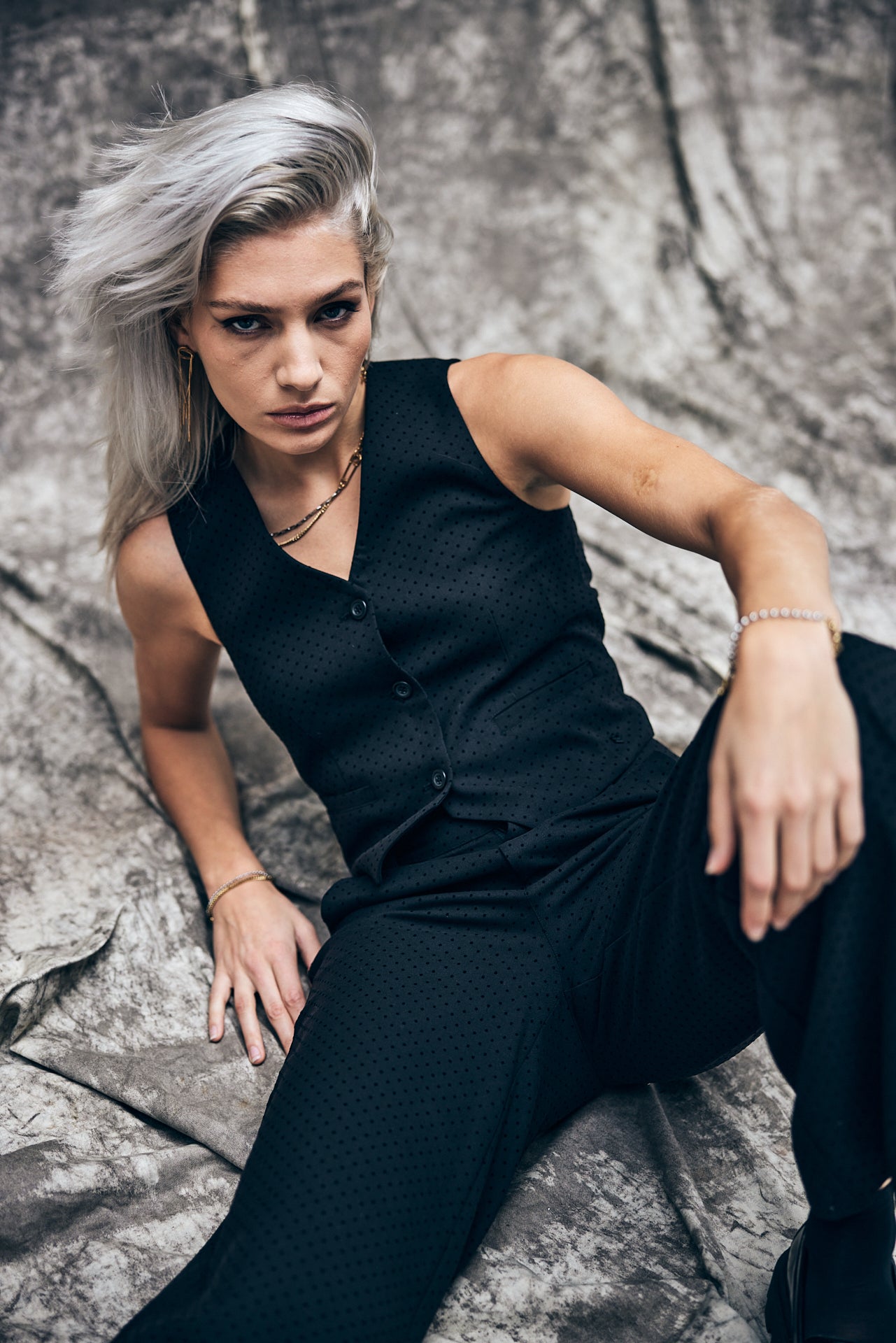 Gilet Femme Gladys Flocky Dots black | Freeman T. Porter