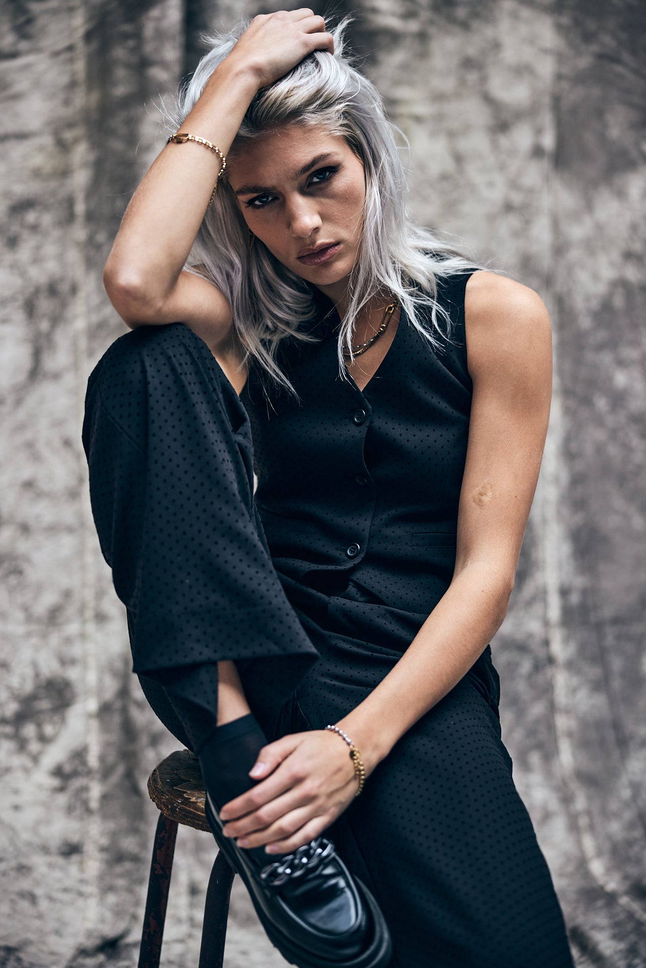 Gilet Femme Gladys Flocky Dots black | Freeman T. Porter