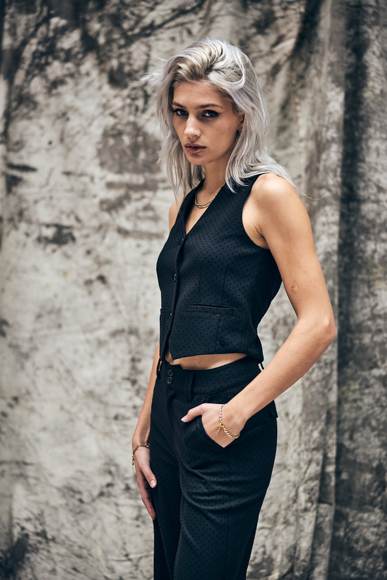 Gilet Femme Gladys Flocky Dots black | Freeman T. Porter