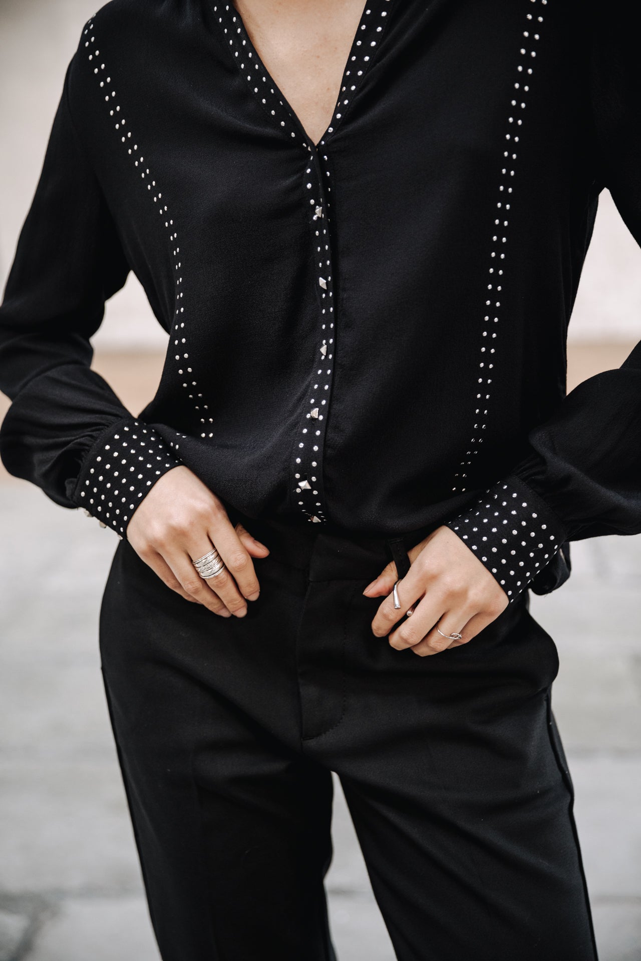 Top manches longues Mujer Cassia Plain black | Freeman T. Porter