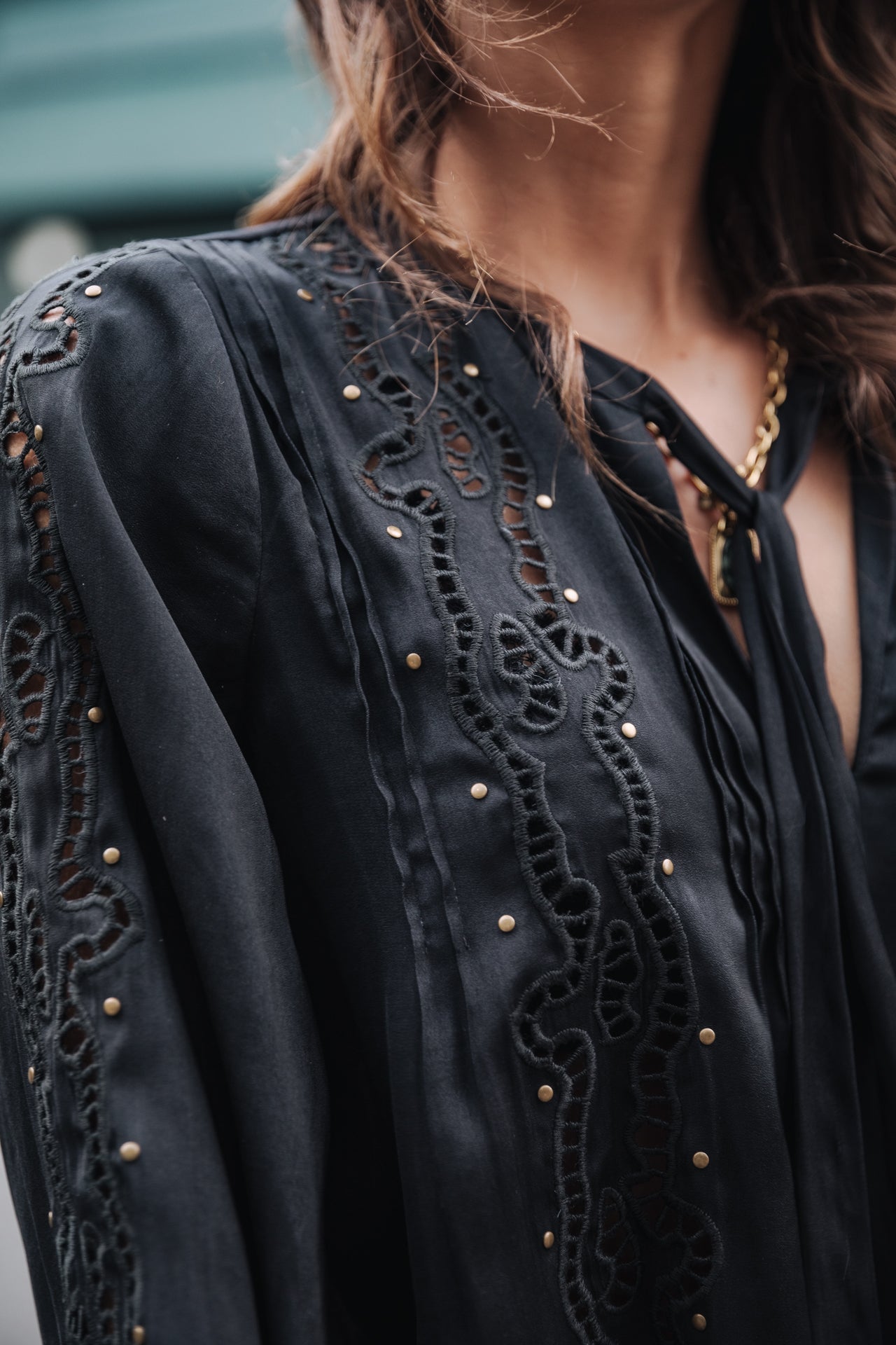 Top manches longues Femme Belia Studs black | Freeman T. Porter