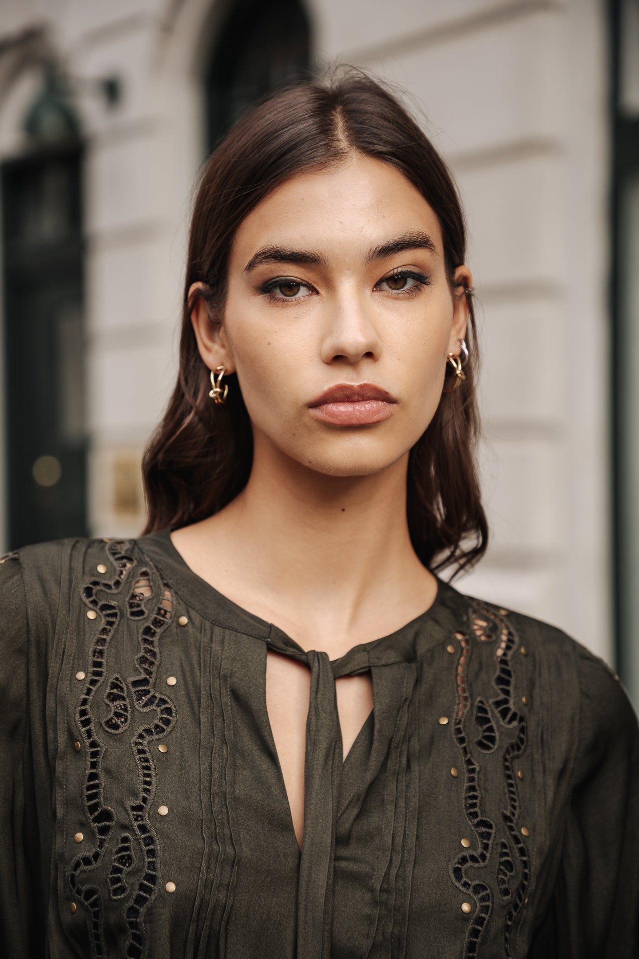 Top manches longues Mujer Belia Studs forest night | Freeman T. Porter